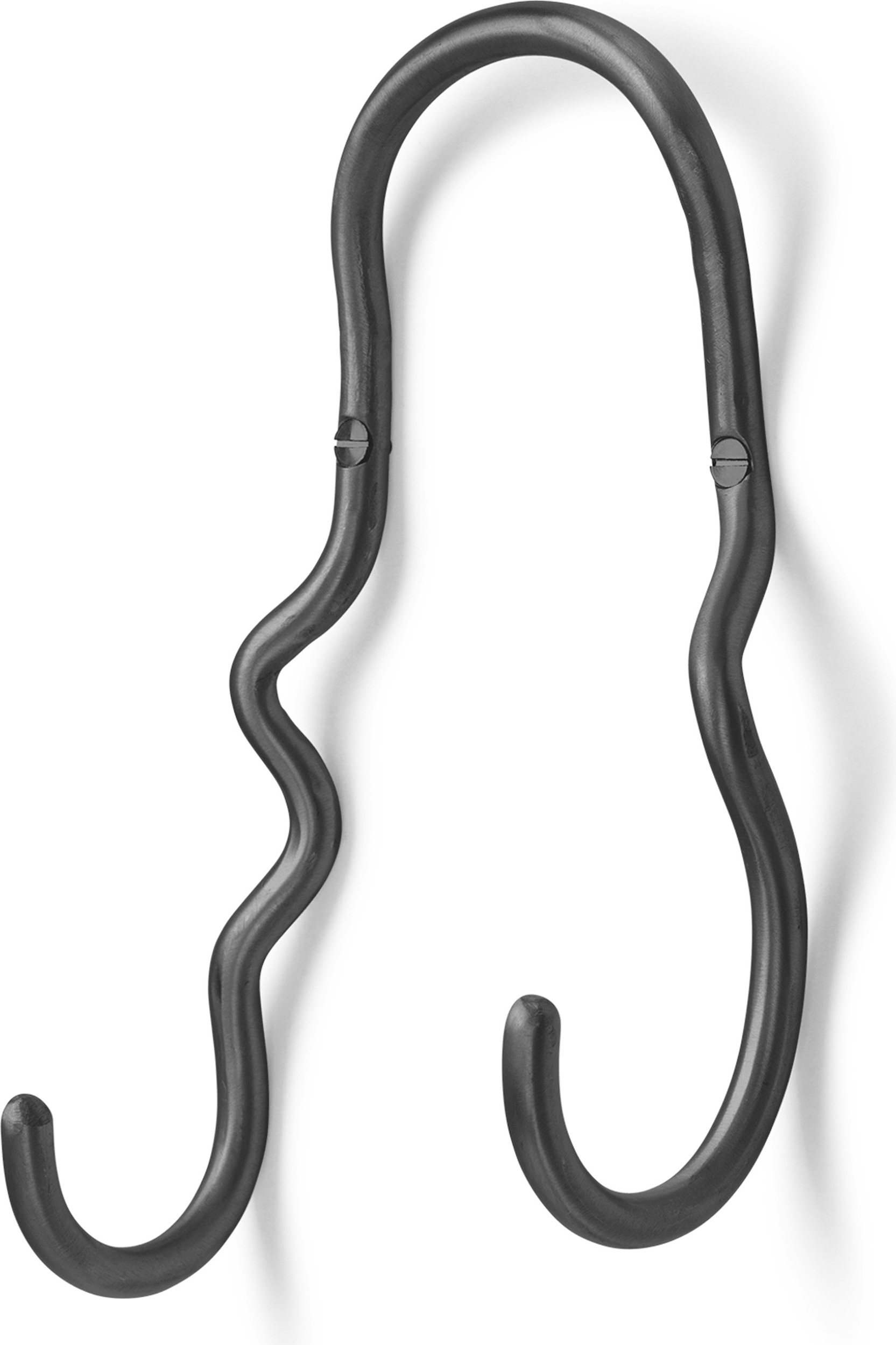 Wieszak Curvature czarny mosiądz podwójny