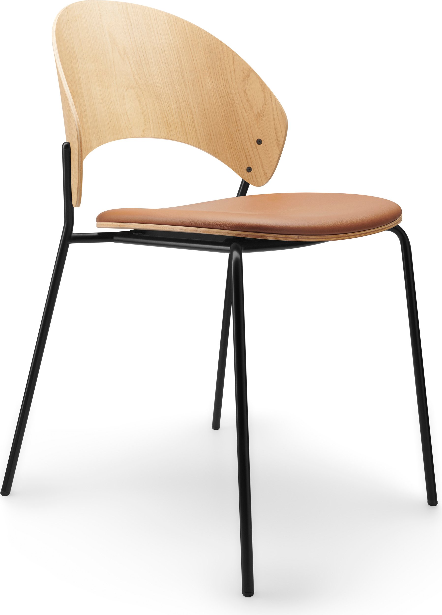 Krzesło tapicerowane Dosina jasny dąb siedzisko koniakowe