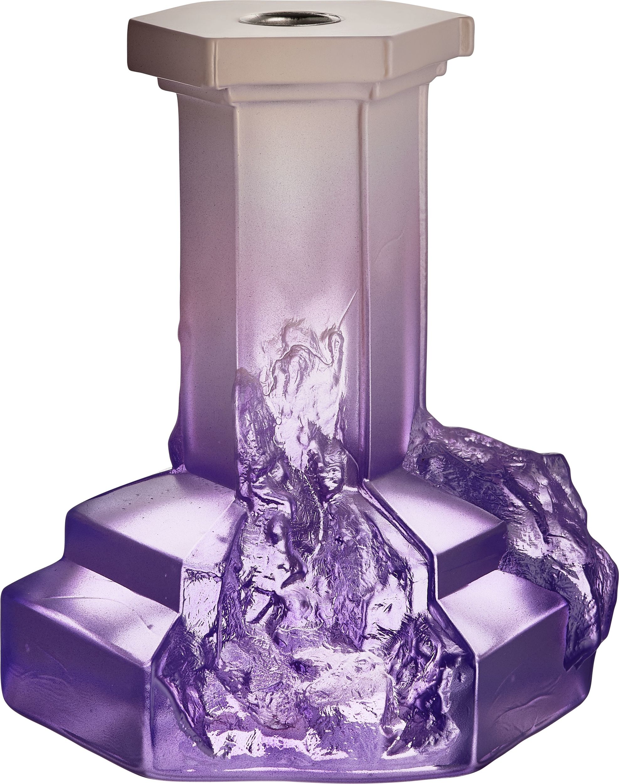 Świecznik na klasyczną świecę Rocky Baroque 17,5 cm liliowy