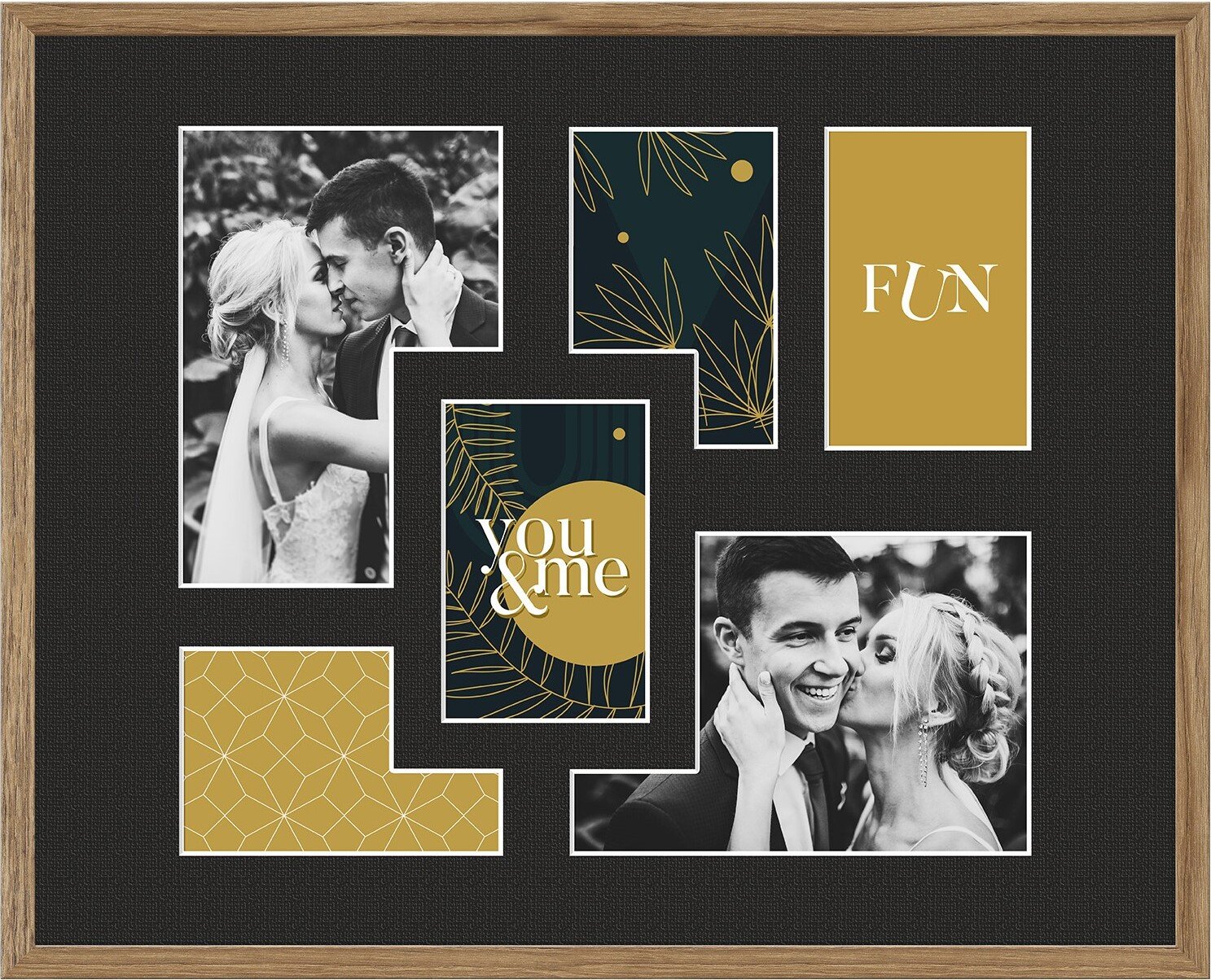 Ramka na 6 zdjęć Kyoto 40 x 50 cm brązowa z czarnym passepartout