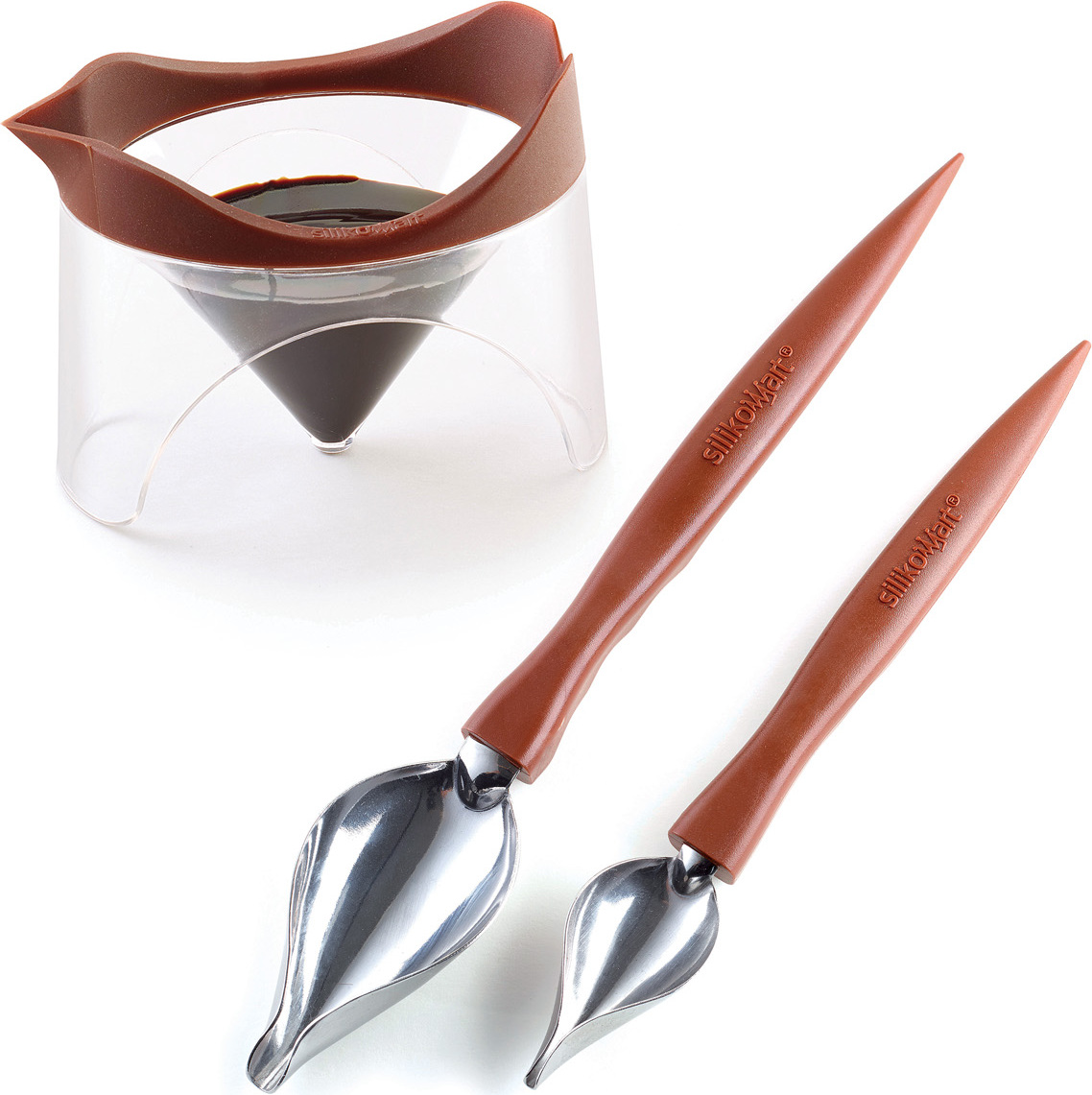 Łyżki do dekorowania Silikomart z kubkiem 3 el.