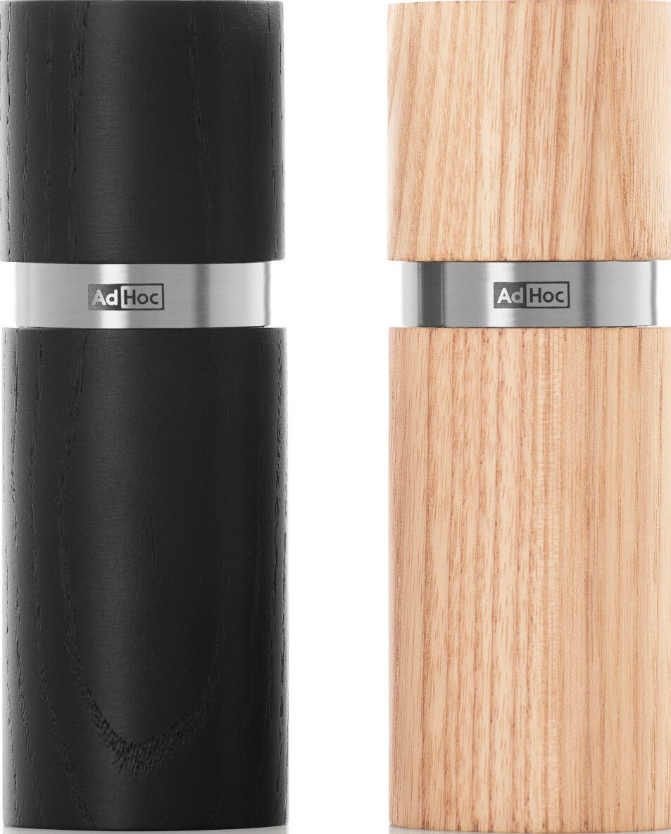 Młynki do soli i pieprzu Textura XS czarny i jasny jesion 2 szt.