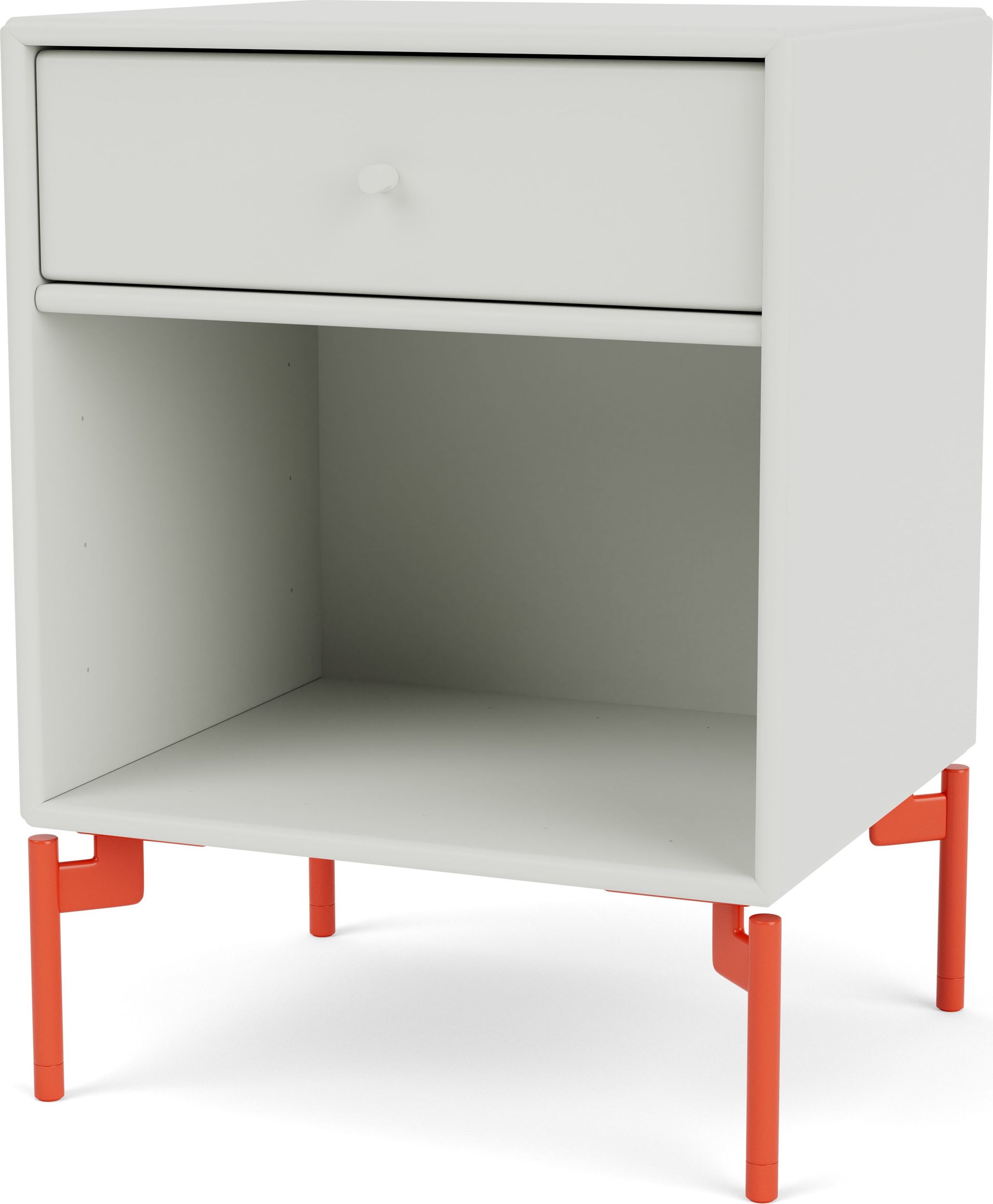 Szafka nocna Dream jasnoszara na czerwonych nogach