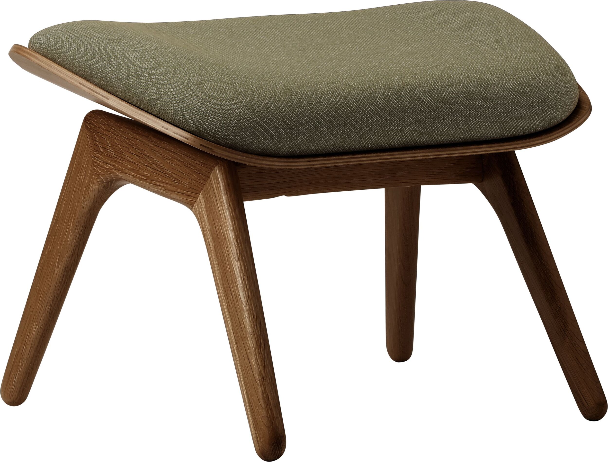 Podnóżek The Reader jasnozielony na ciemnych dębowych nogach