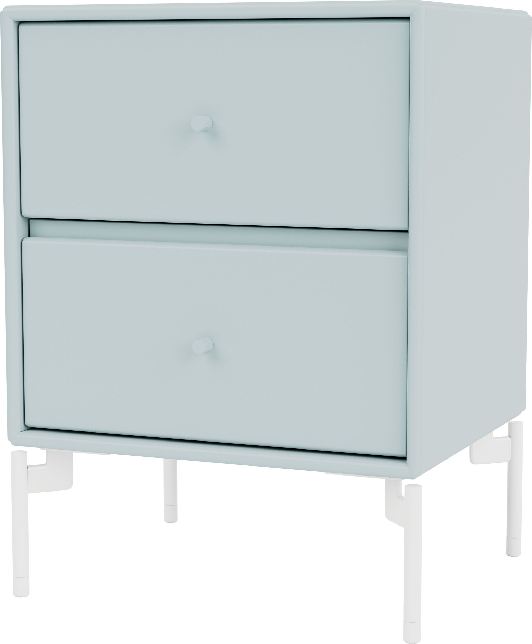 Szafka nocna Drift jasnobłękitna na białych nogach