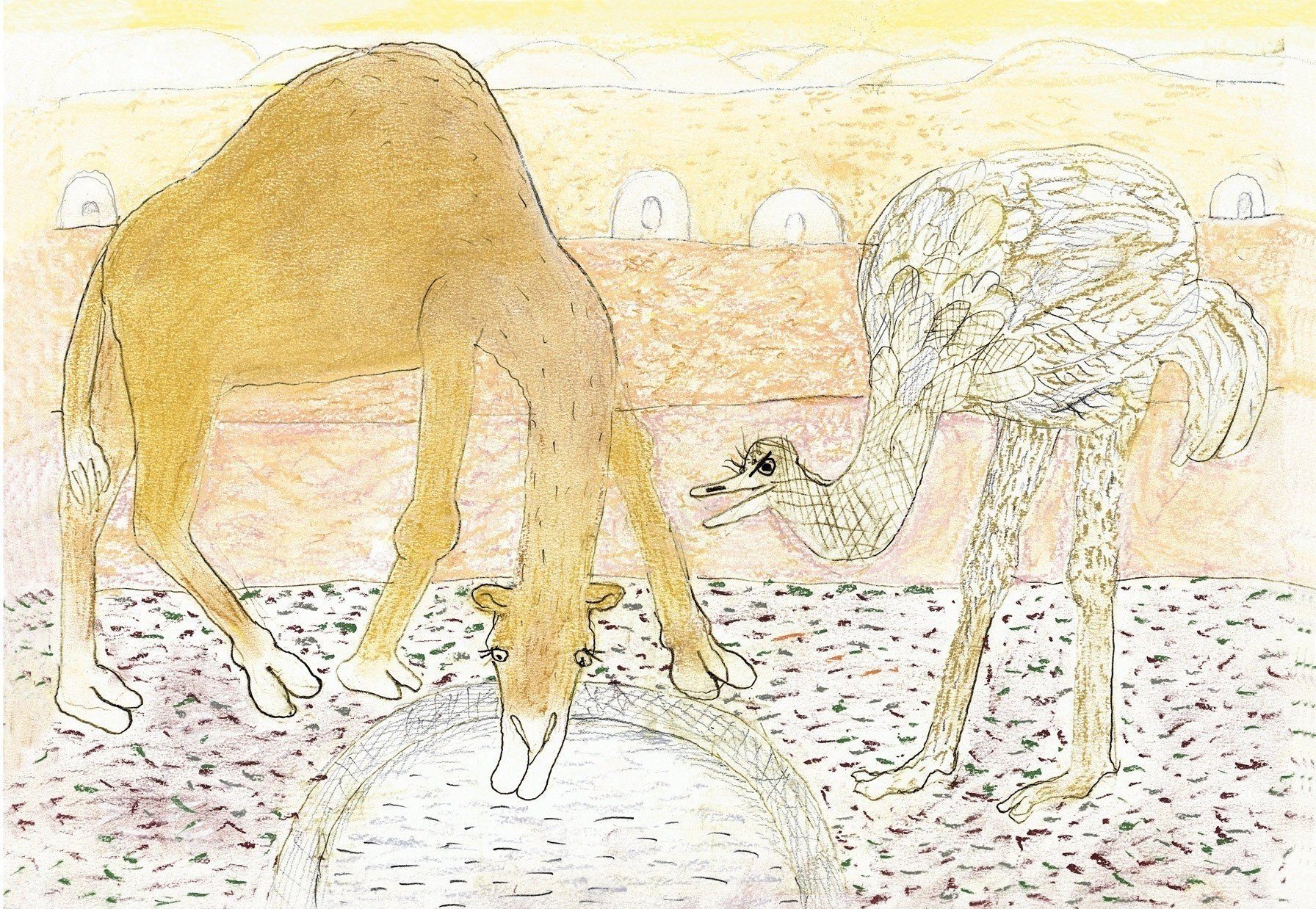 Dekoracja ścienna Moments of Ingenuity The Camel and the Ostrich