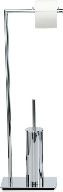 Stojak na papier toaletowy oraz szczotka do WC Straight chrom z kwadratową podstawą