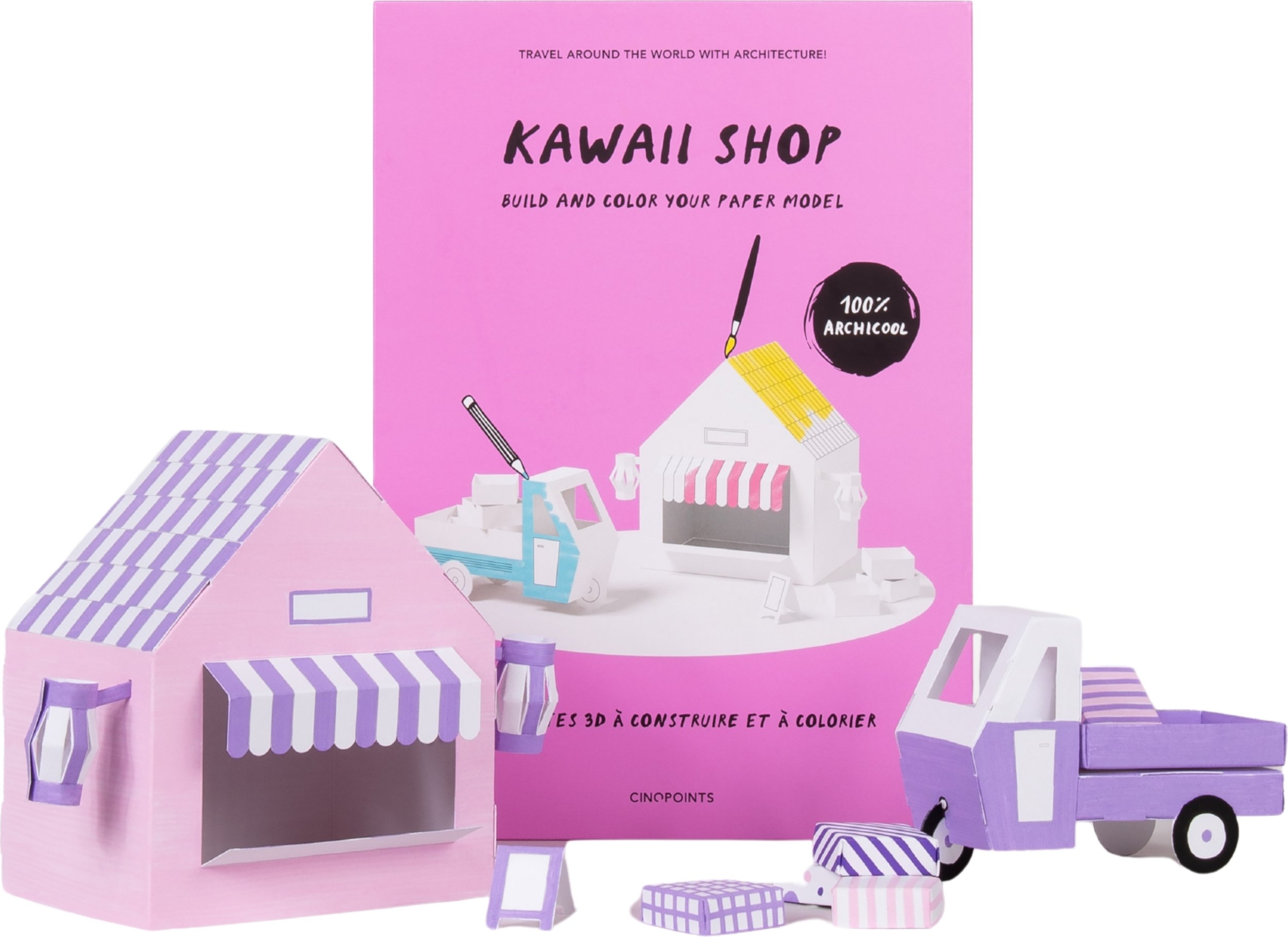 Zestaw do składania z papieru i kolorowania Model Kawaii Shop