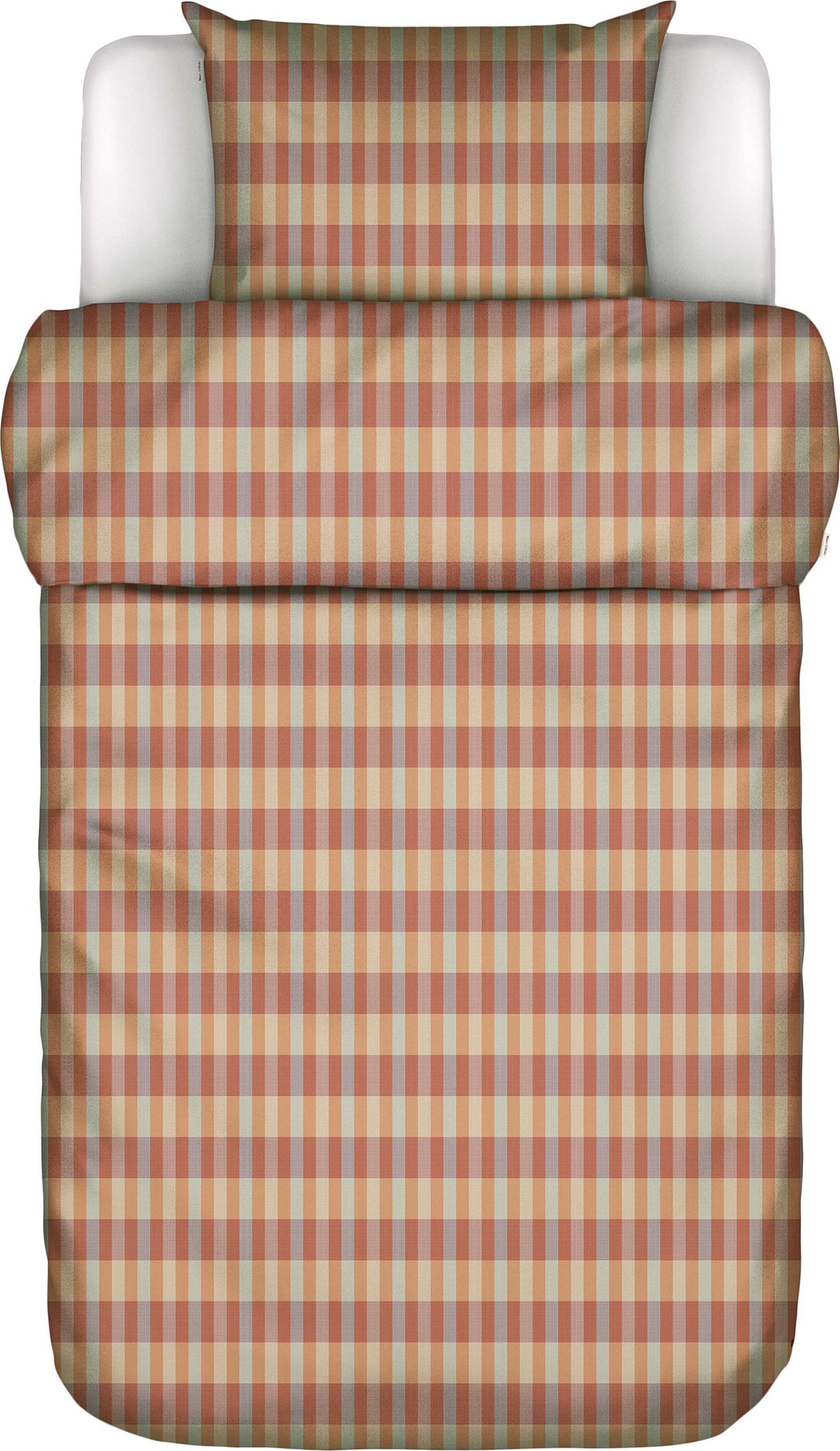 Pościel Hillan 135 x 200 cm pomarańczowo-czerwona z poszewką na poduszkę 80 x 80 cm zapięcie suwak