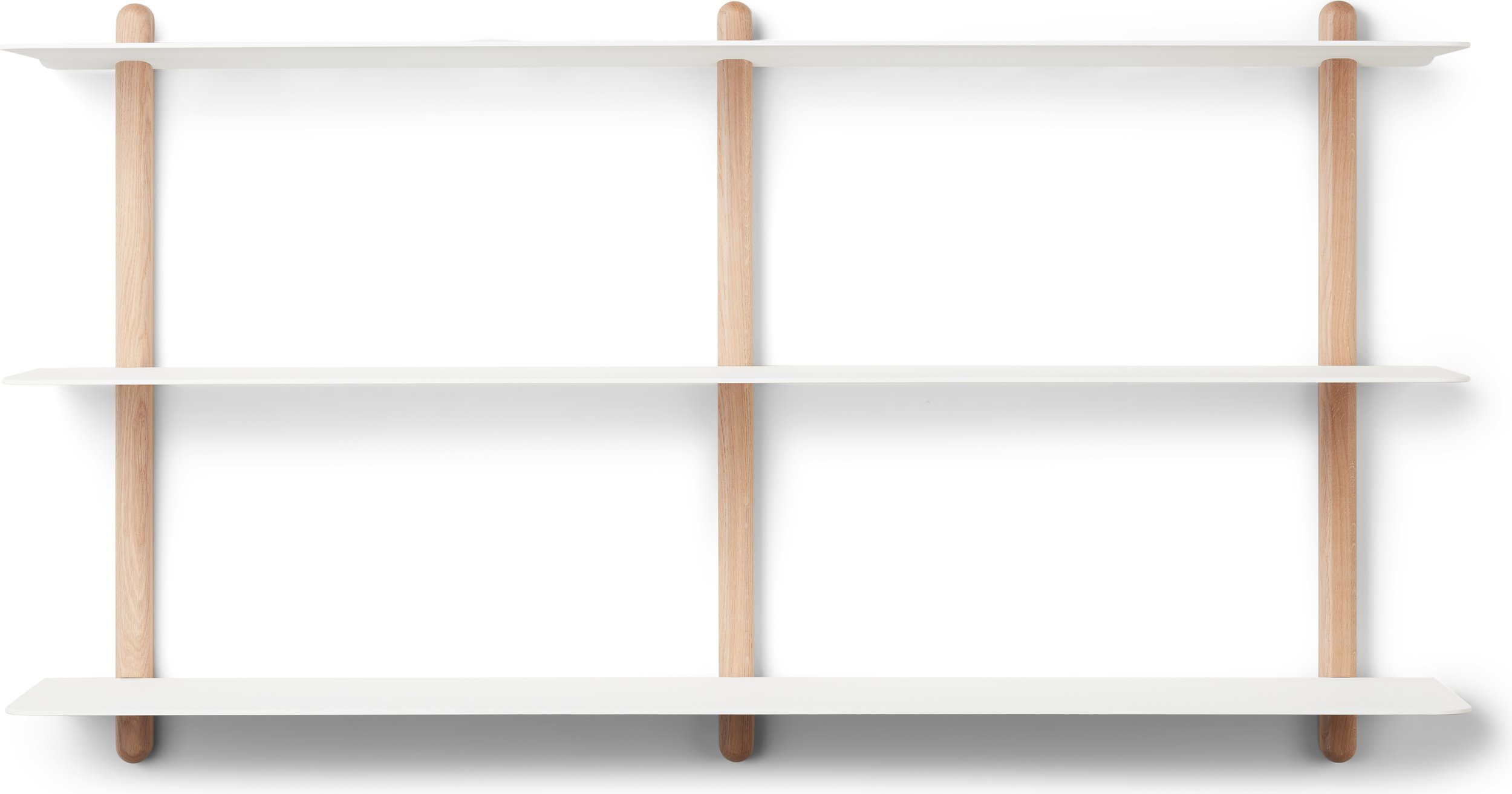 Półka ścienna Nivo Large D 65 cm biała jasny dąb