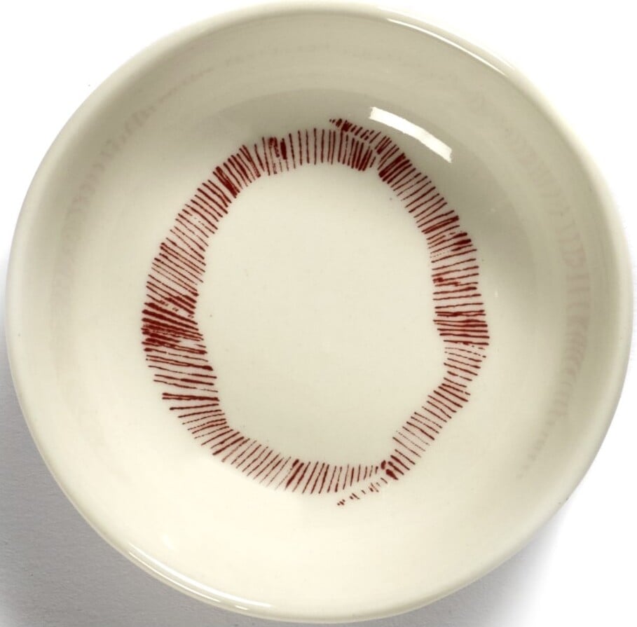 Miseczki na przekąski Feast 7,5 cm biało-czerwone 8 szt.