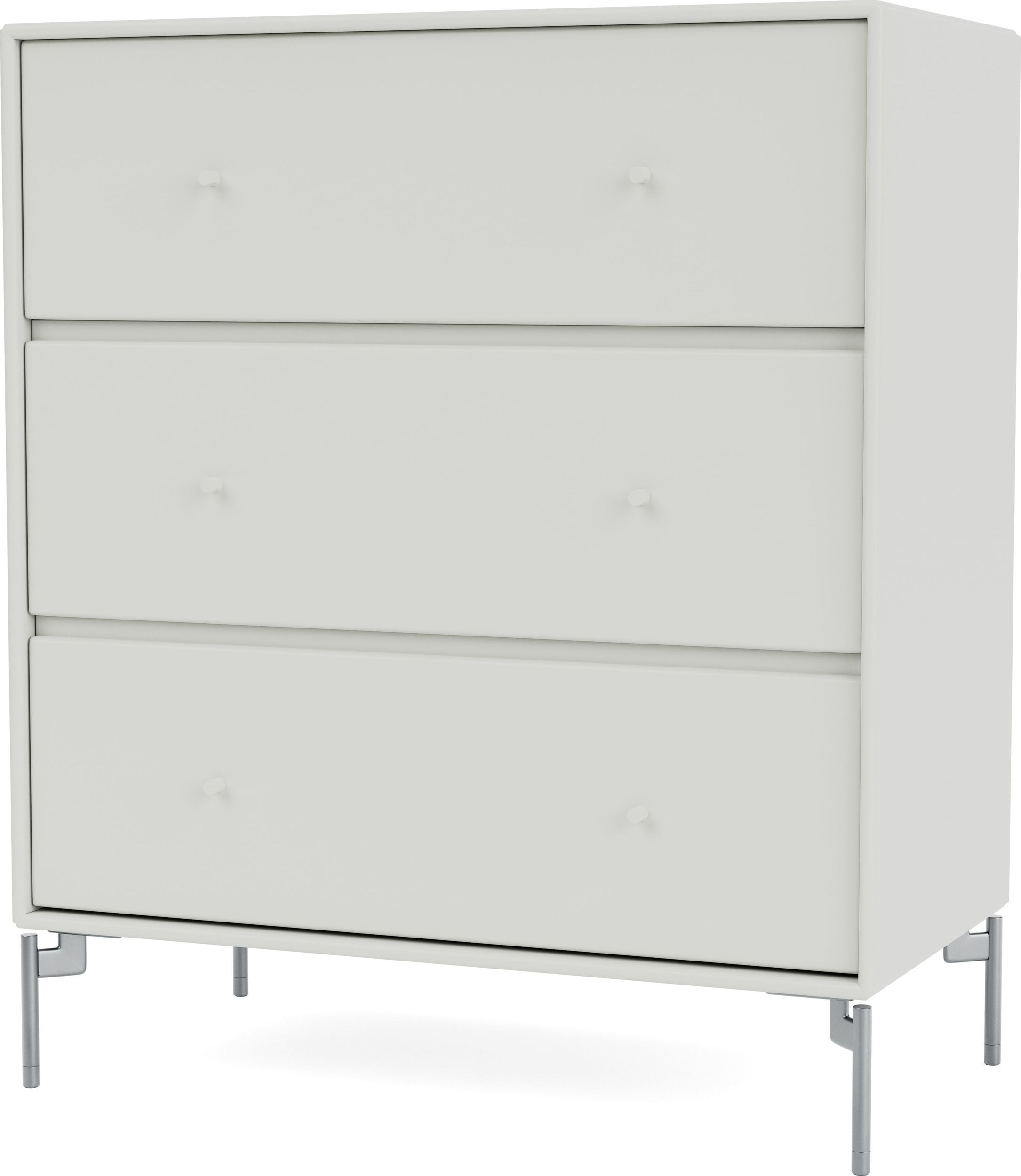 Komoda Carry jasnoszara na chromowanych nogach