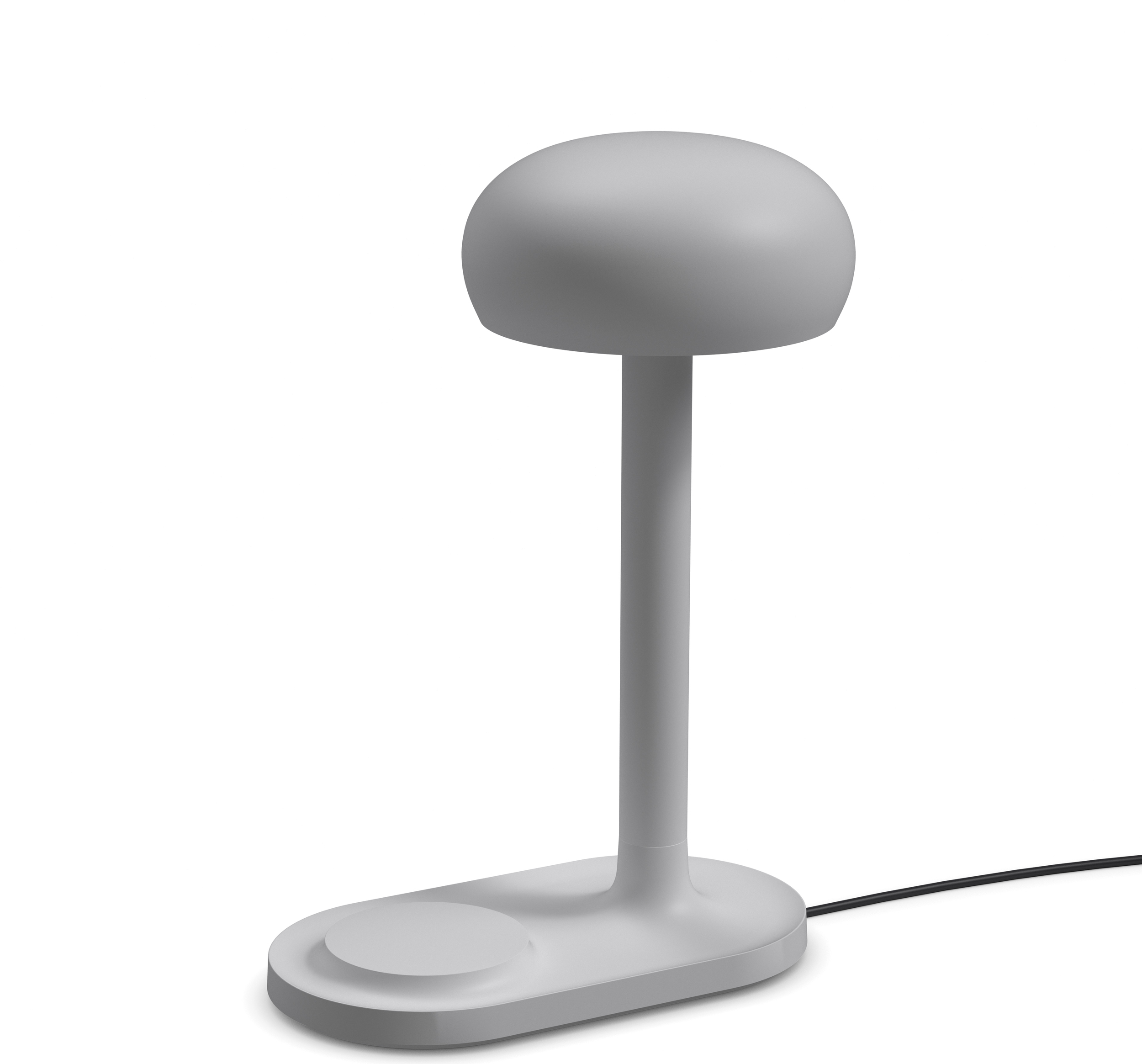 Lampa stołowa Emendo jasnoszara z ładowarką