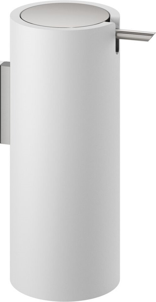 Dozownik do mydła Stone stal matowa-biały ścienny