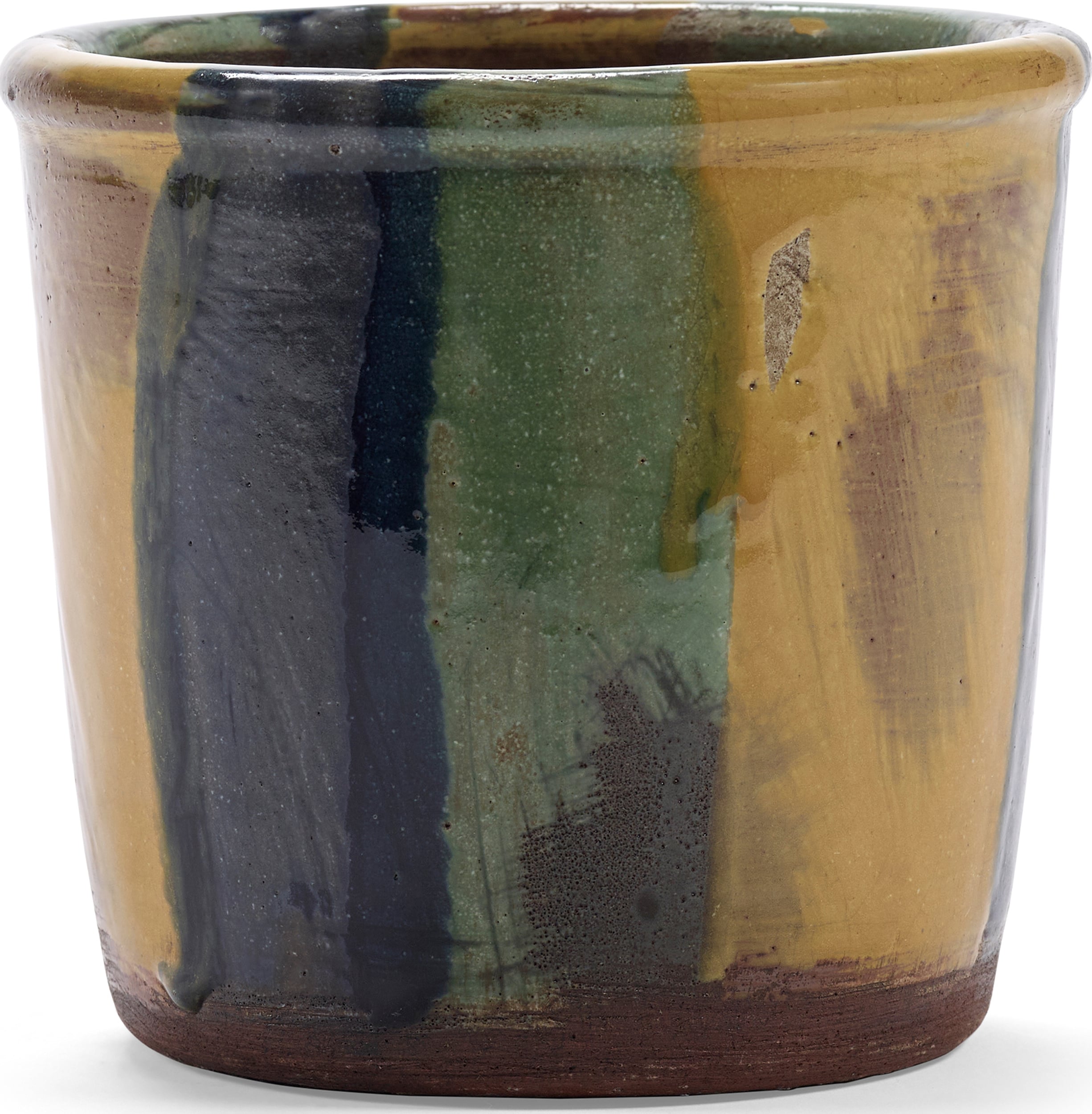 Doniczka Glazed Shades 15 cm żółto-niebieska