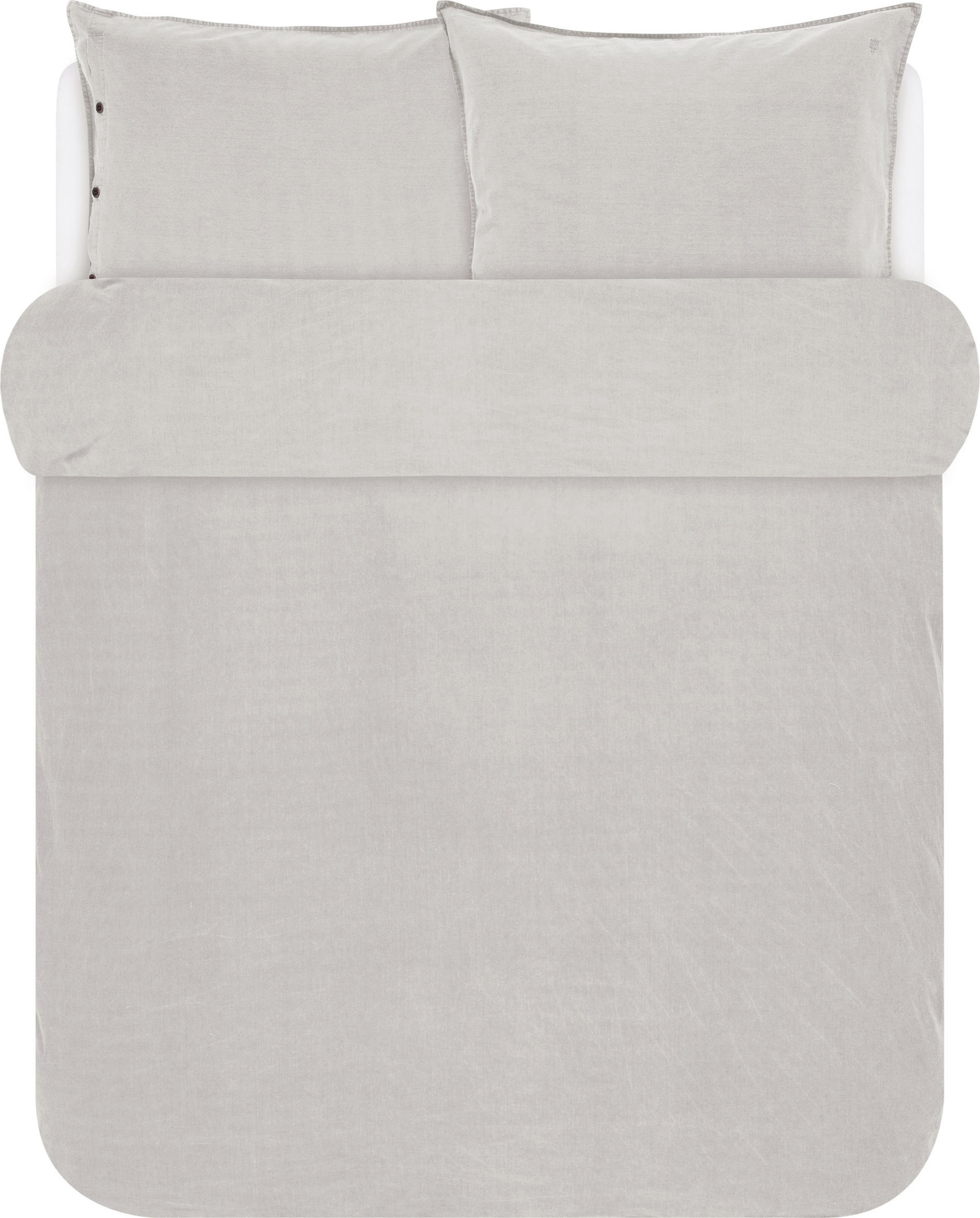 Pościel Senja jasnoszara 200 x 220 cm z 2 poszewkami na poduszki 60 x 70 cm