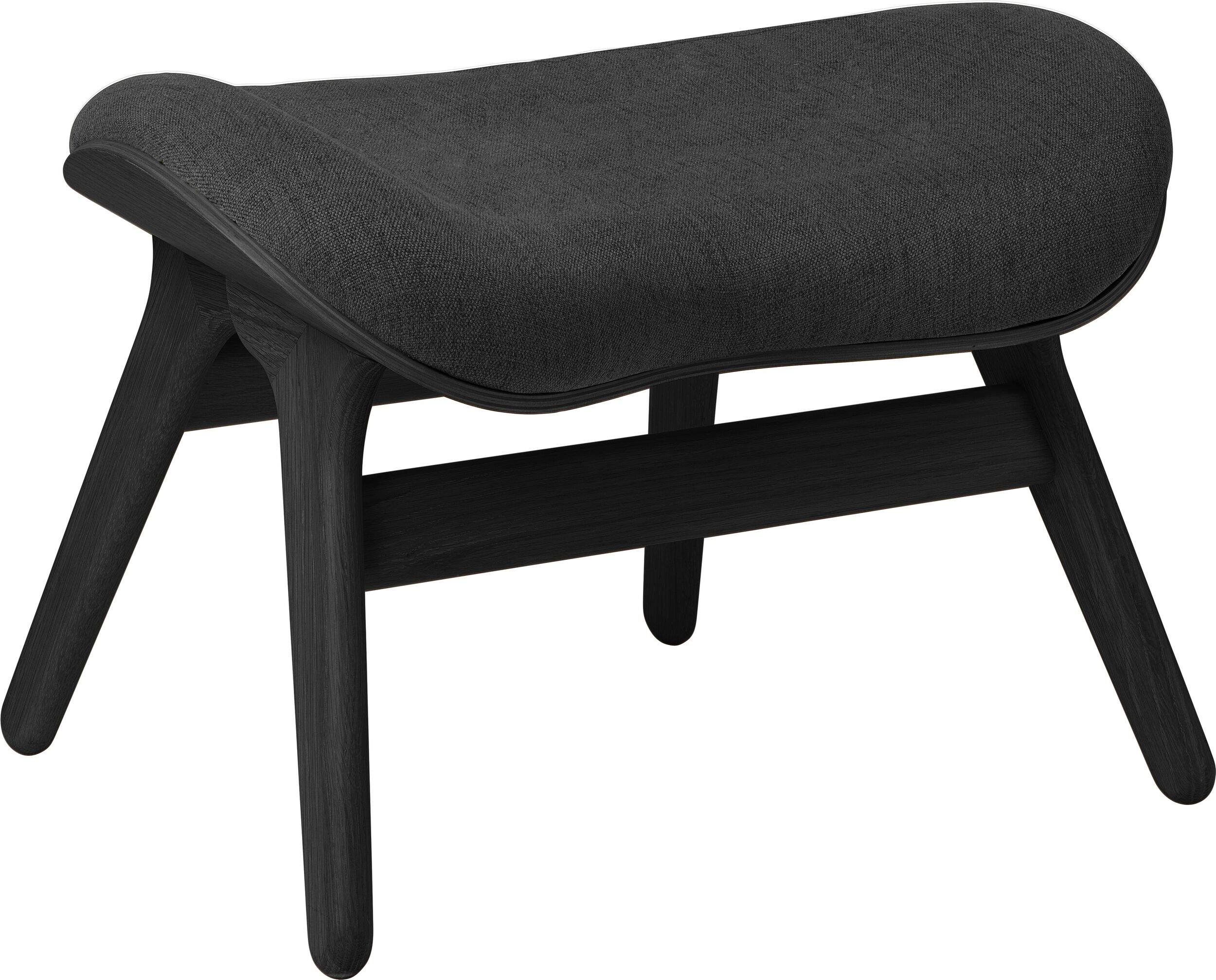 Podnóżek Conversation Piece ciemnoszary na czarnych dębowych nogach