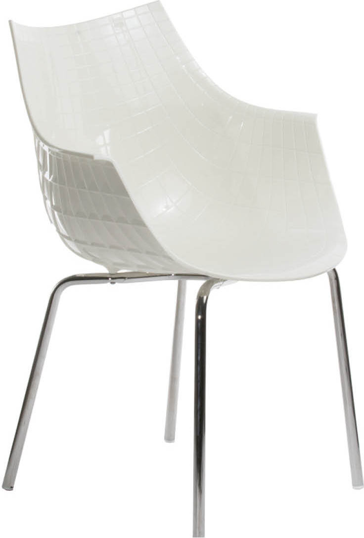 Krzesło Meridiana białe na stalowych nogach