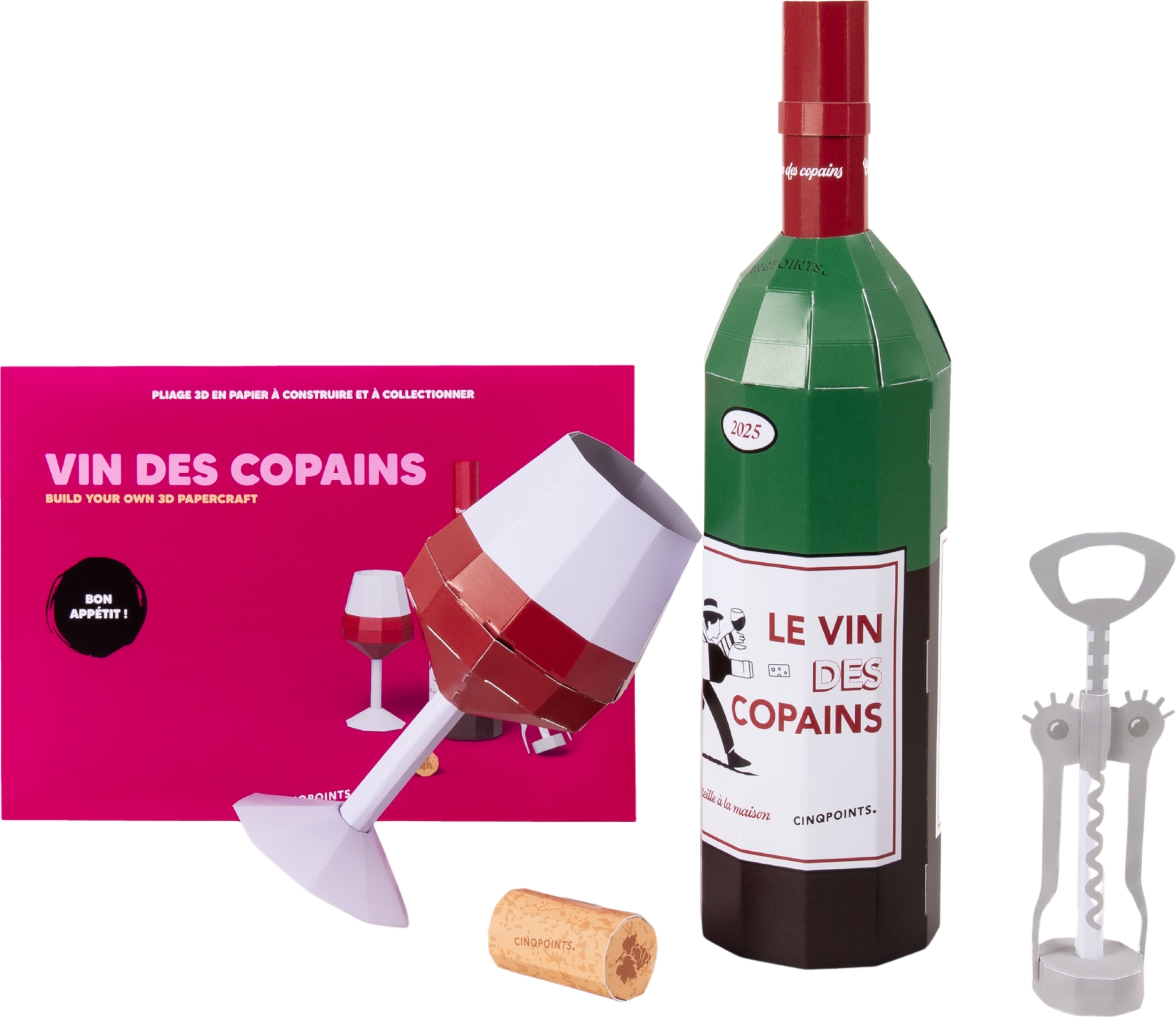 Zestaw do składania z papieru Paperfood Vin Des Copains