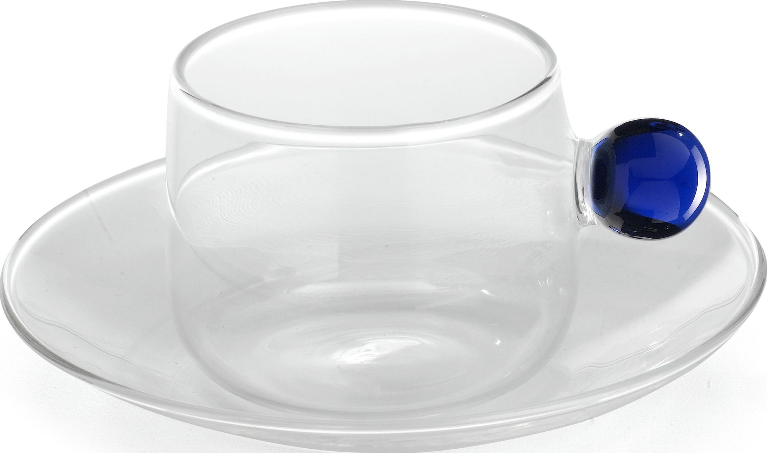 Filiżanka do kawy Bilia 120 ml niebieska ze spodkiem