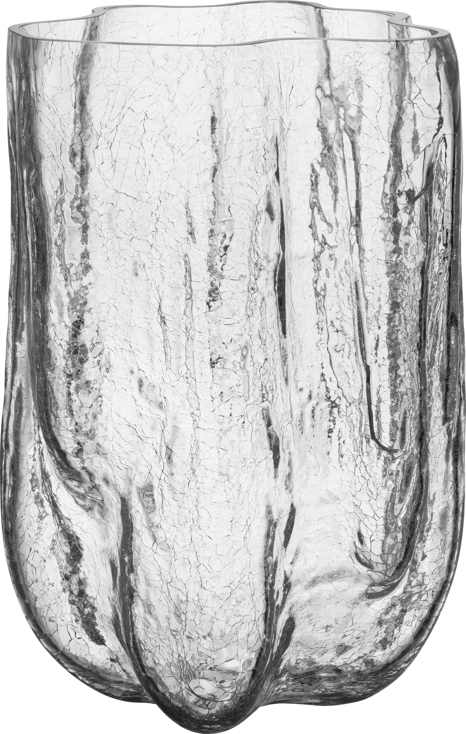 Wazon Crackle 37 cm przezroczysty kryształowy