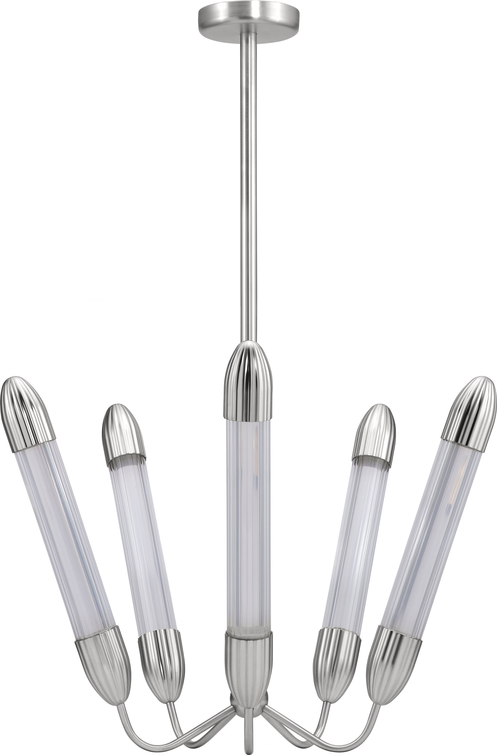 Żyrandol Lemon Squeeze 97,5 cm stal polerowana pięcioramienny