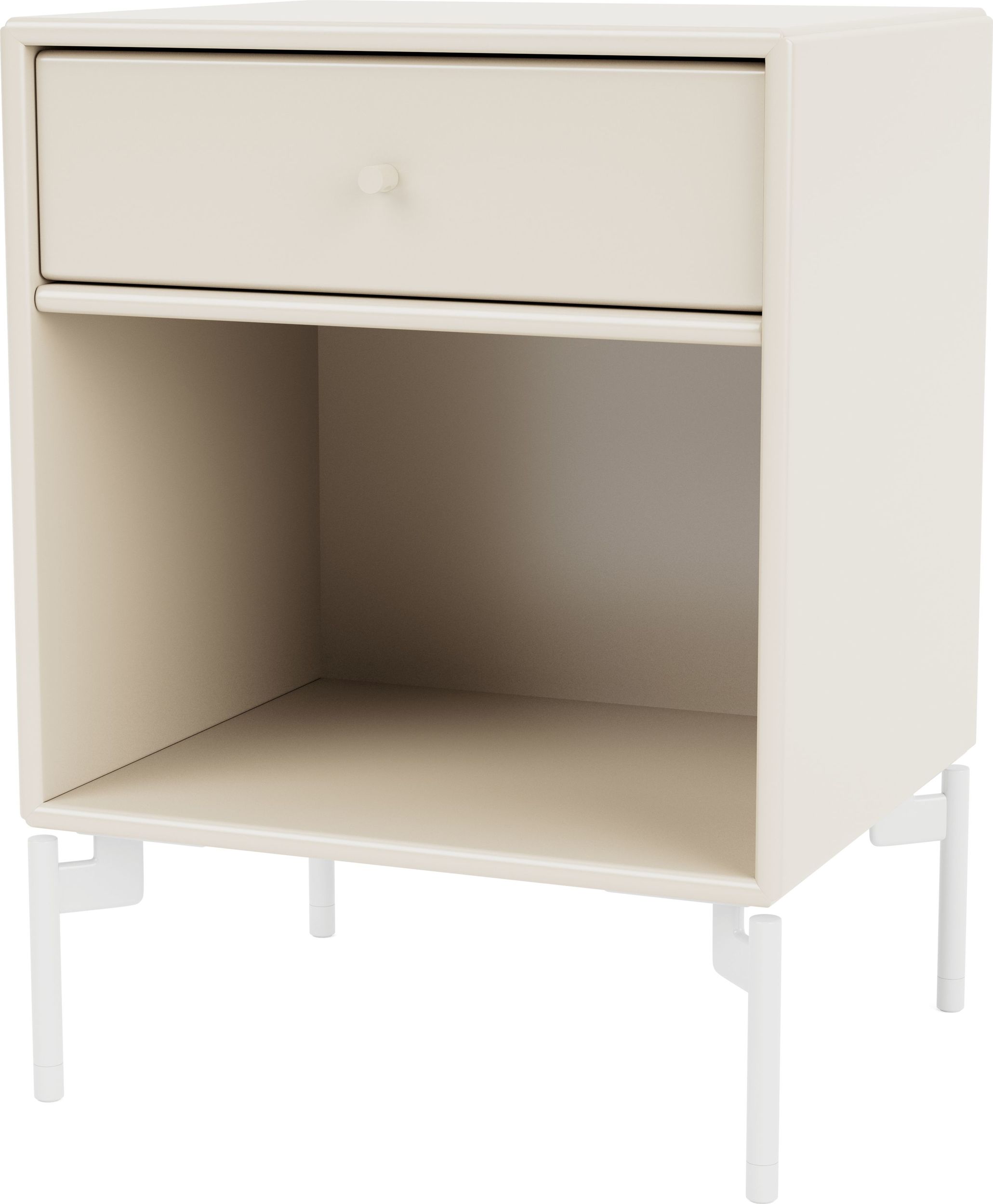 Szafka nocna Dream jasnobeżowa na białych nogach