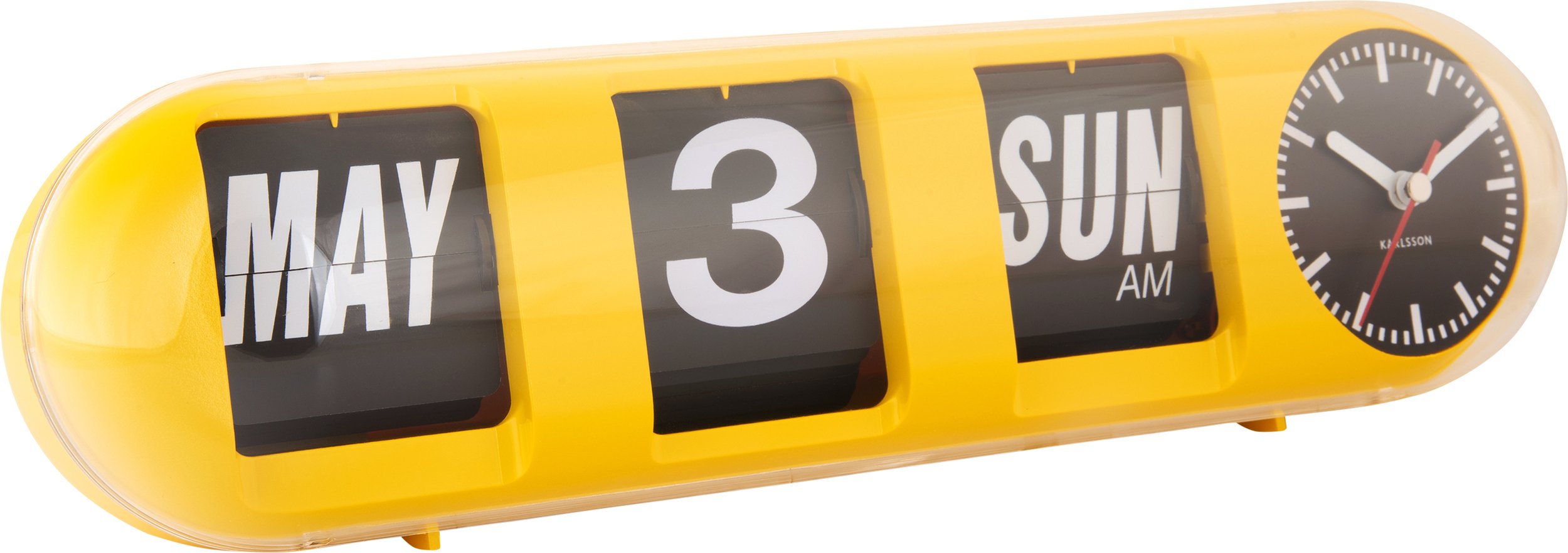 Zegar Tube Flip żółty