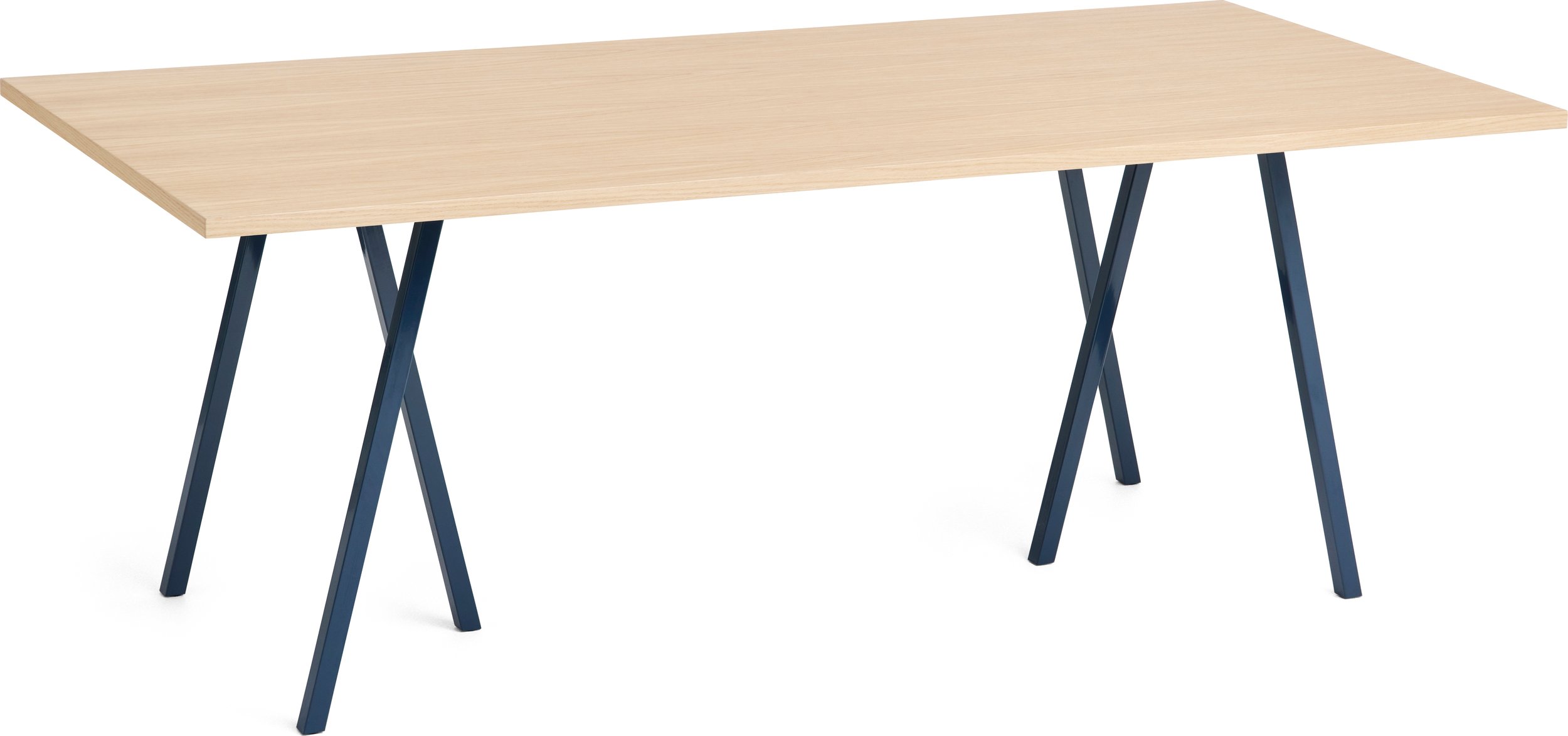 Stół Loop Stand 200 cm blat dąb lakierowany nogi granatowe