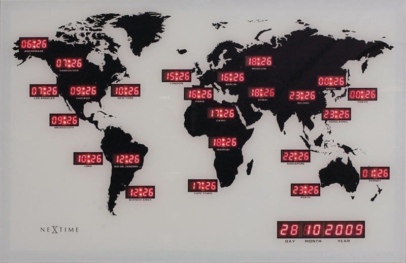 Zegar ścienny World Time Digit