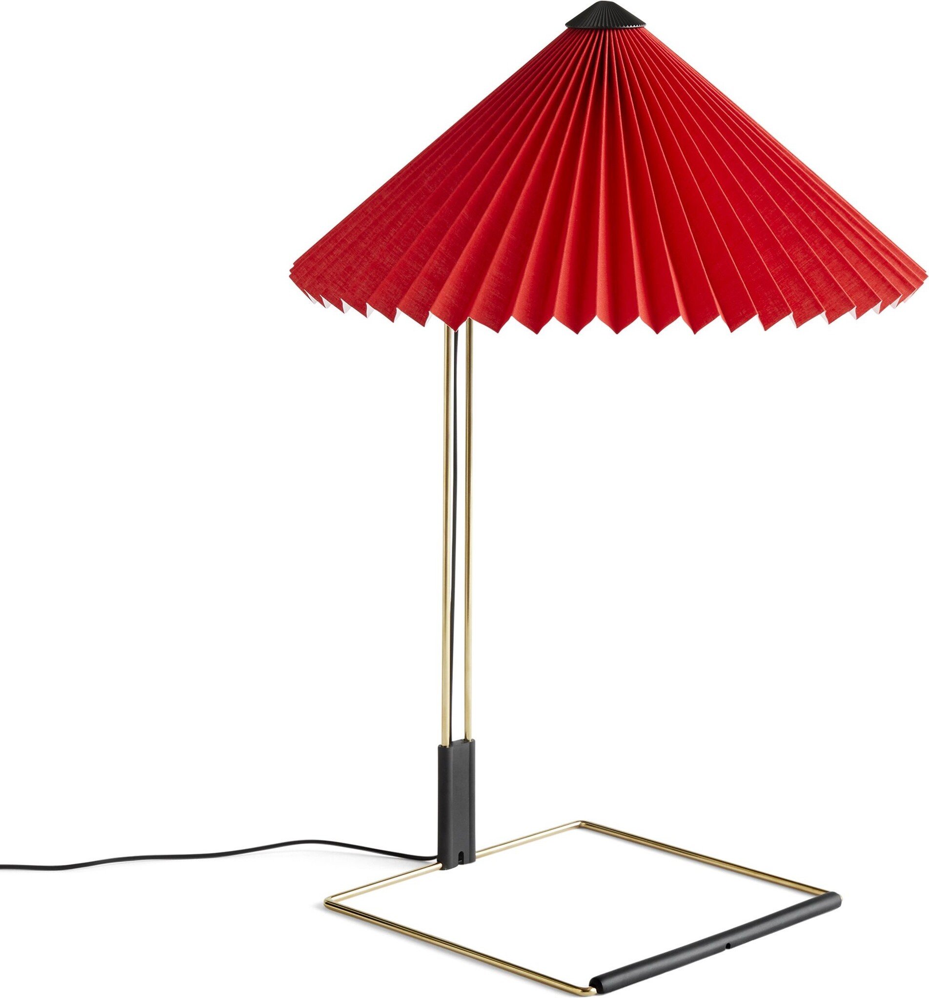 Lampa stołowa Matin 38 cm czerwona polerowany mosiądz