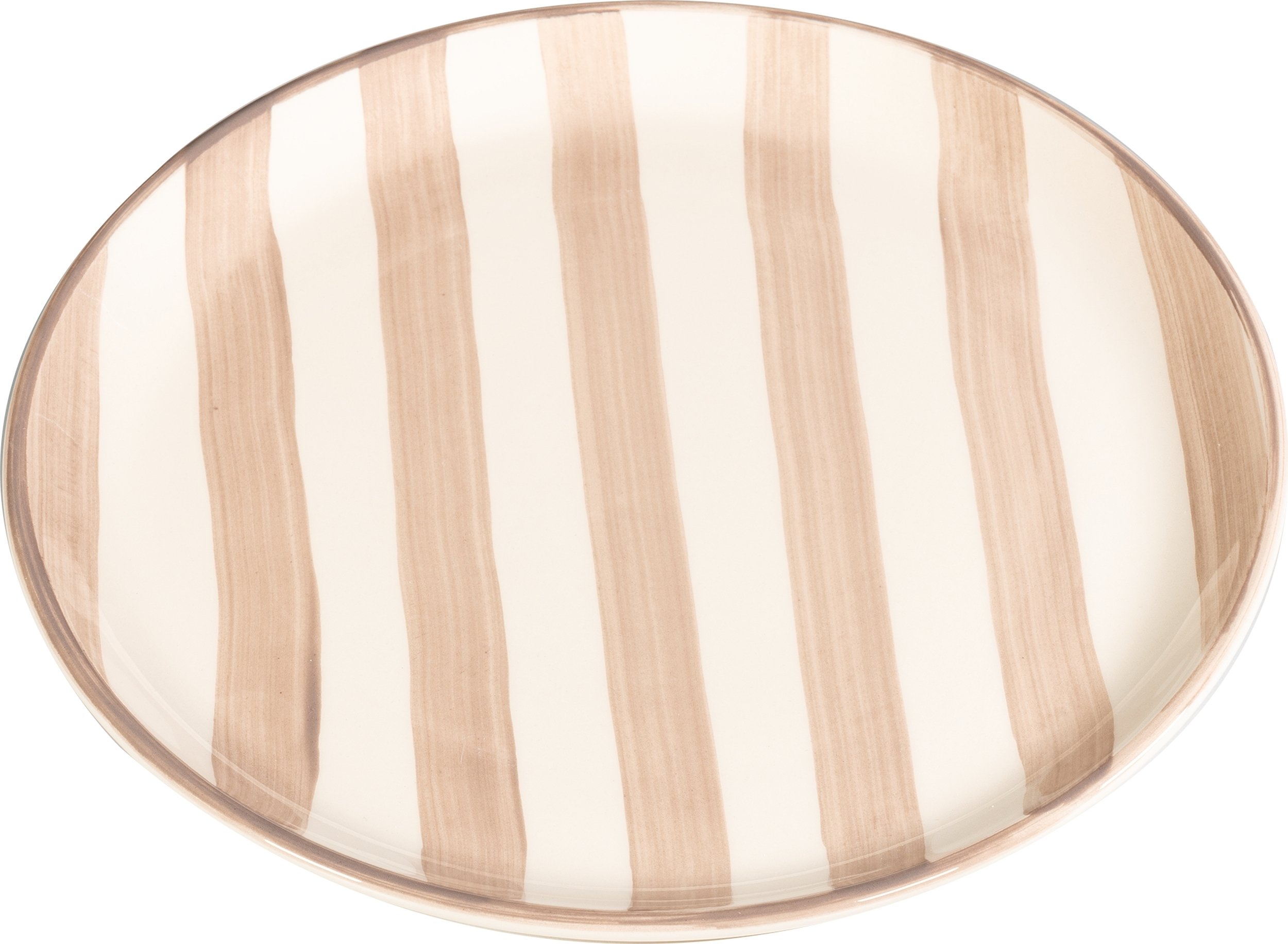 Talerz obiadowy Lido Righe w paski 28 cm beżowy