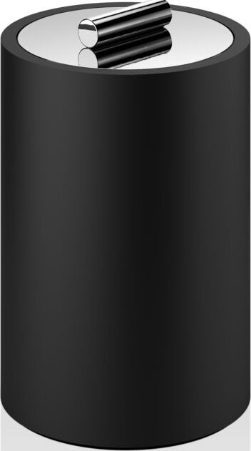 Pojemnik łazienkowy Stone L chrom-czarny z pokrywką