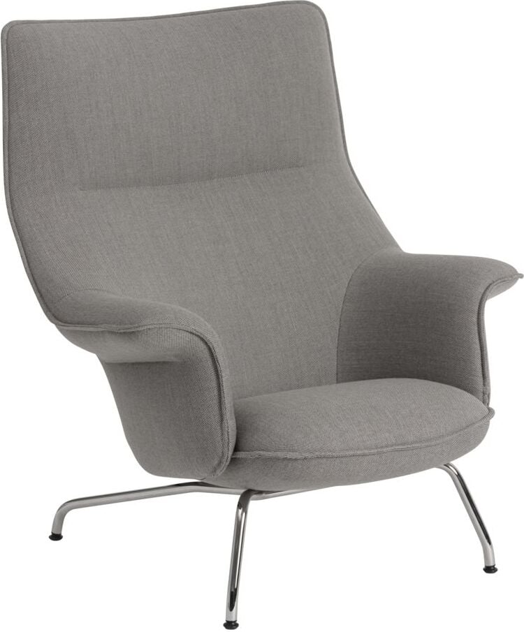 Fotel Doze Re Wool 128 tapicerowany chromowane nogi