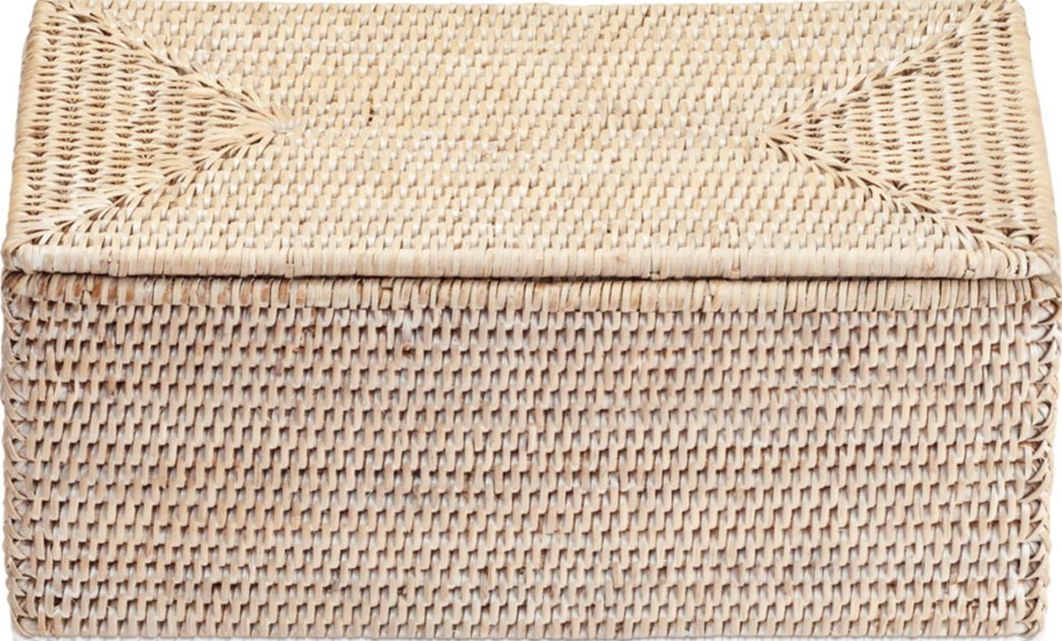 Pojemnik łazienkowy Basket 30 cm jasny z pokrywką