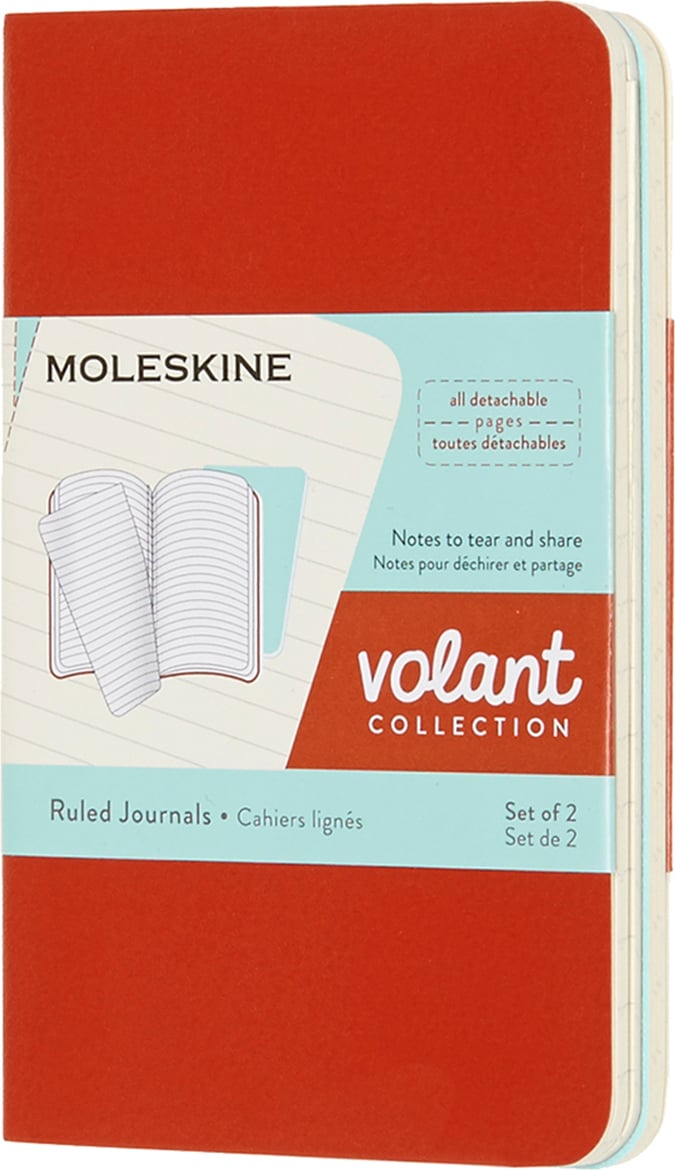 Zeszyty w linię Moleskine Volant XS pomarańczowy i błękitny 2 szt.