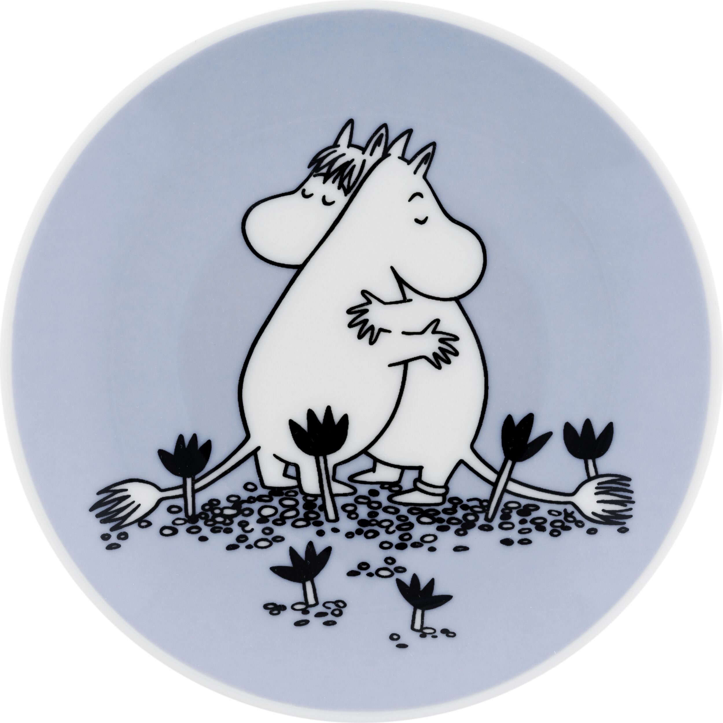 Talerz na przekąski Arabia Finland Muminki Love 10,5 cm niebieski