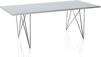 Stół XZ3 prostokątny biały blat czarna rama
