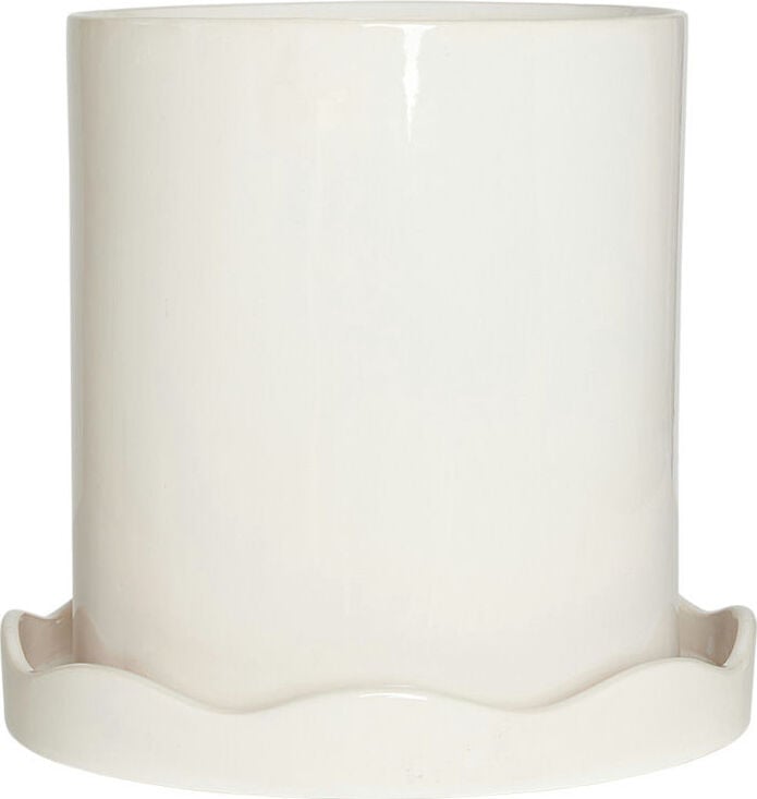 Doniczka z podstawką Nami 21,5 cm biała