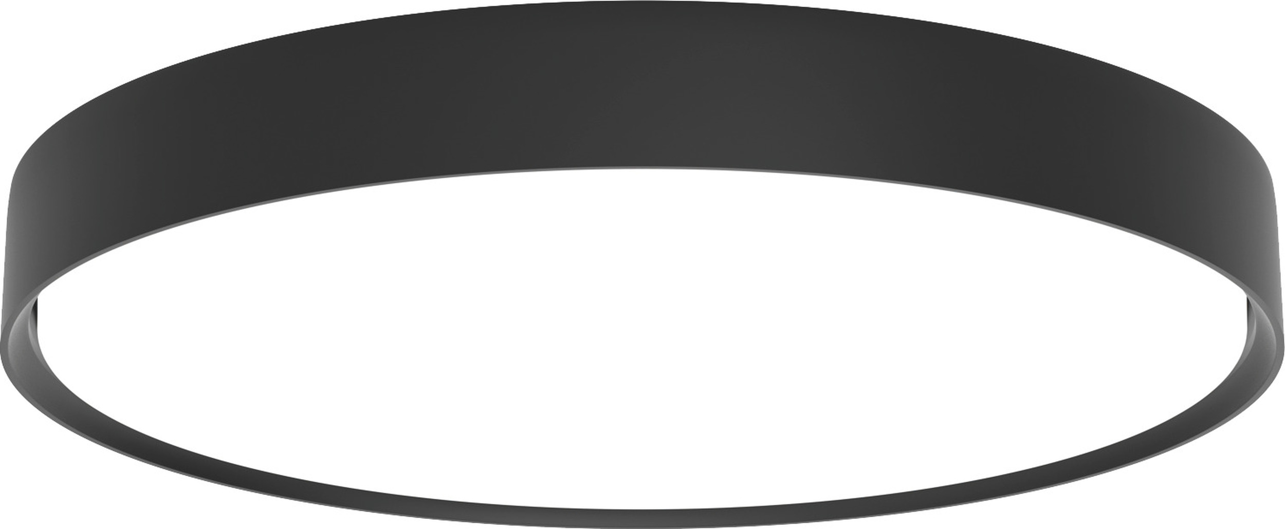 Plafon Slim Round Semi Recessed LED 3000K 44 cm czarny z dyfuzorem opal sterowanie oświetleniem Dali