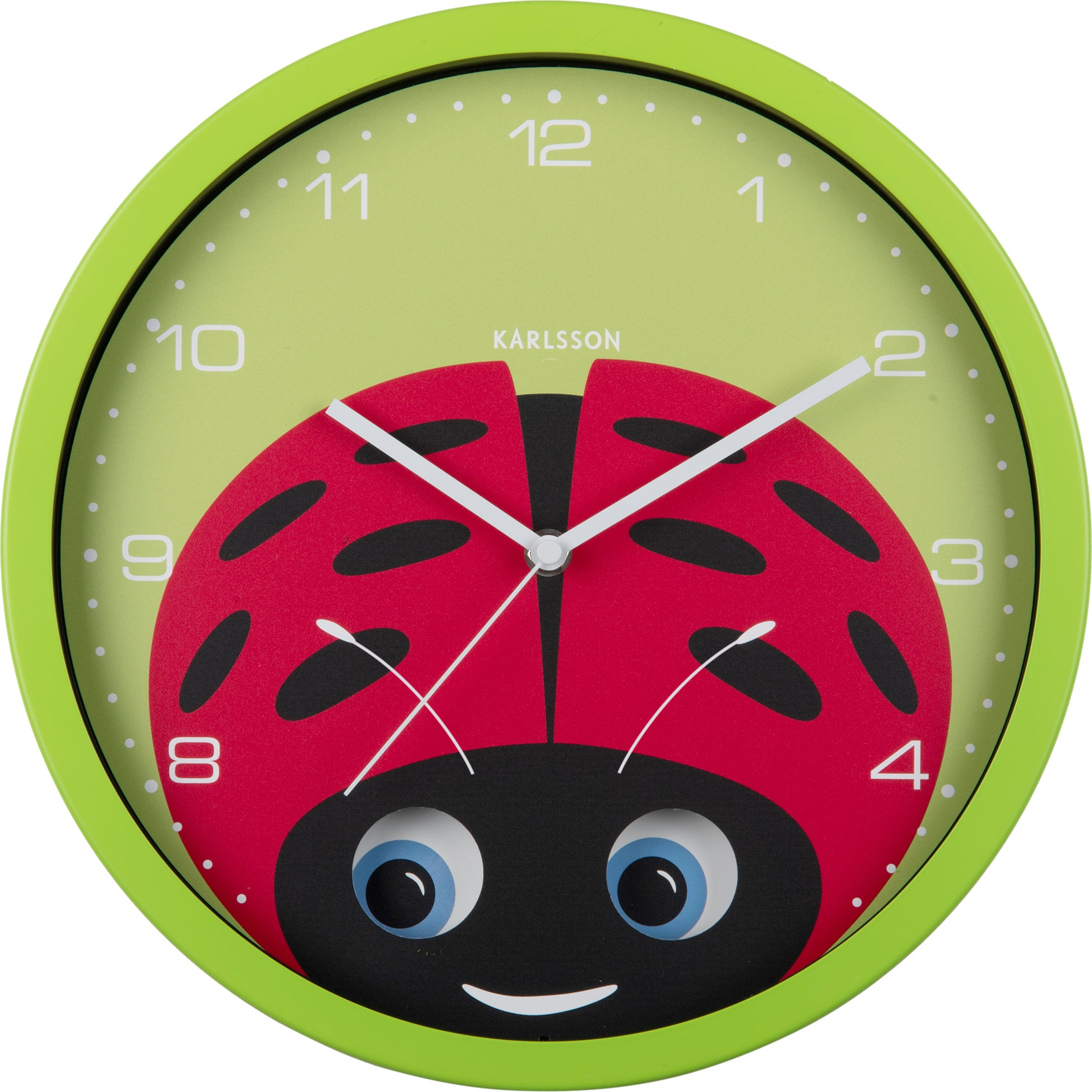 Zegar ścienny Peekaboo Ladybug jasnozielony