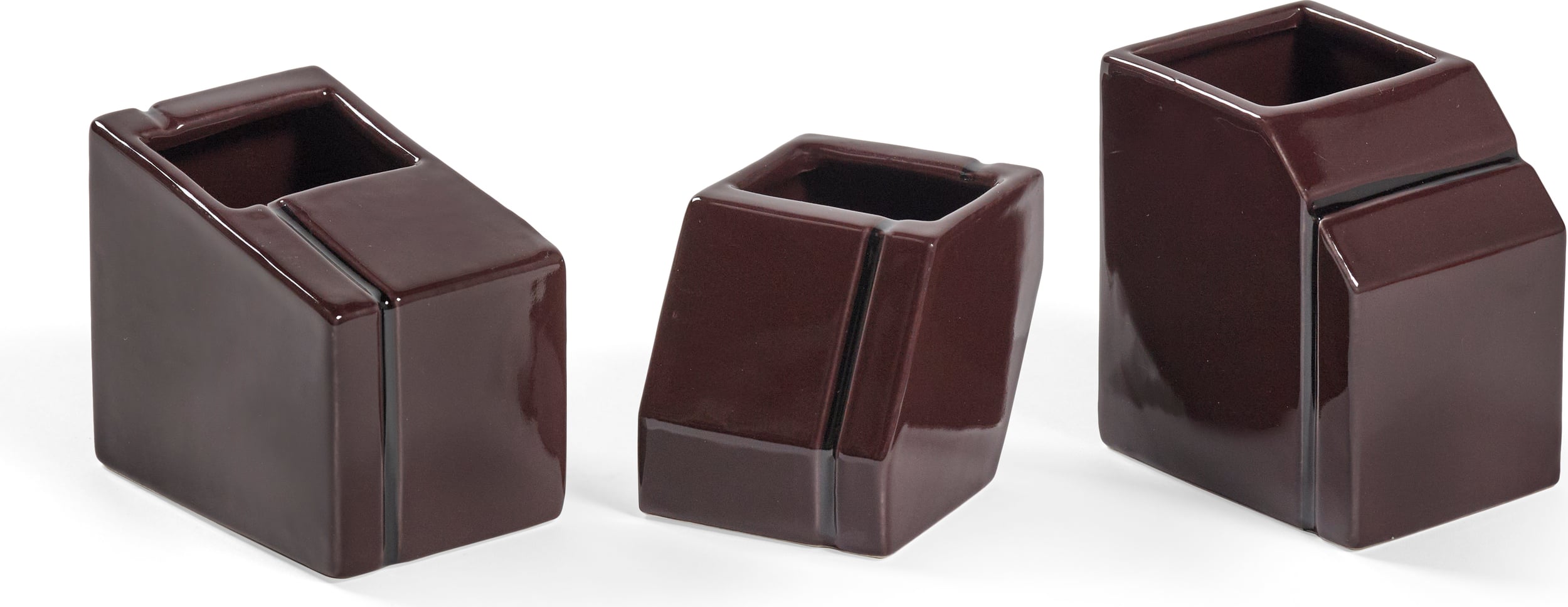 Wazony dekoracyjne Silos burgundowe 3 szt.