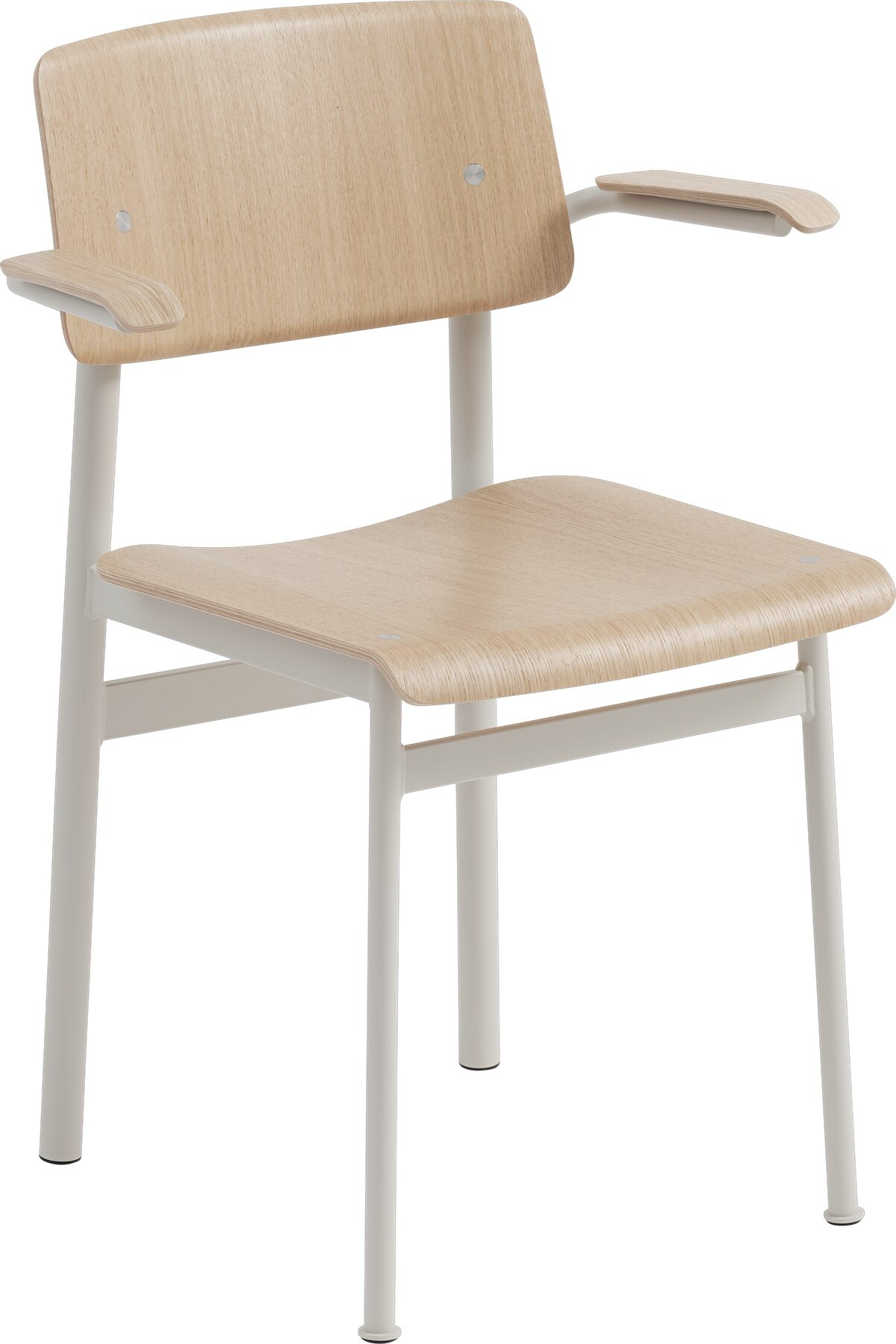 Krzesło Loft jasny dąb z podłokietnikami nogi szare