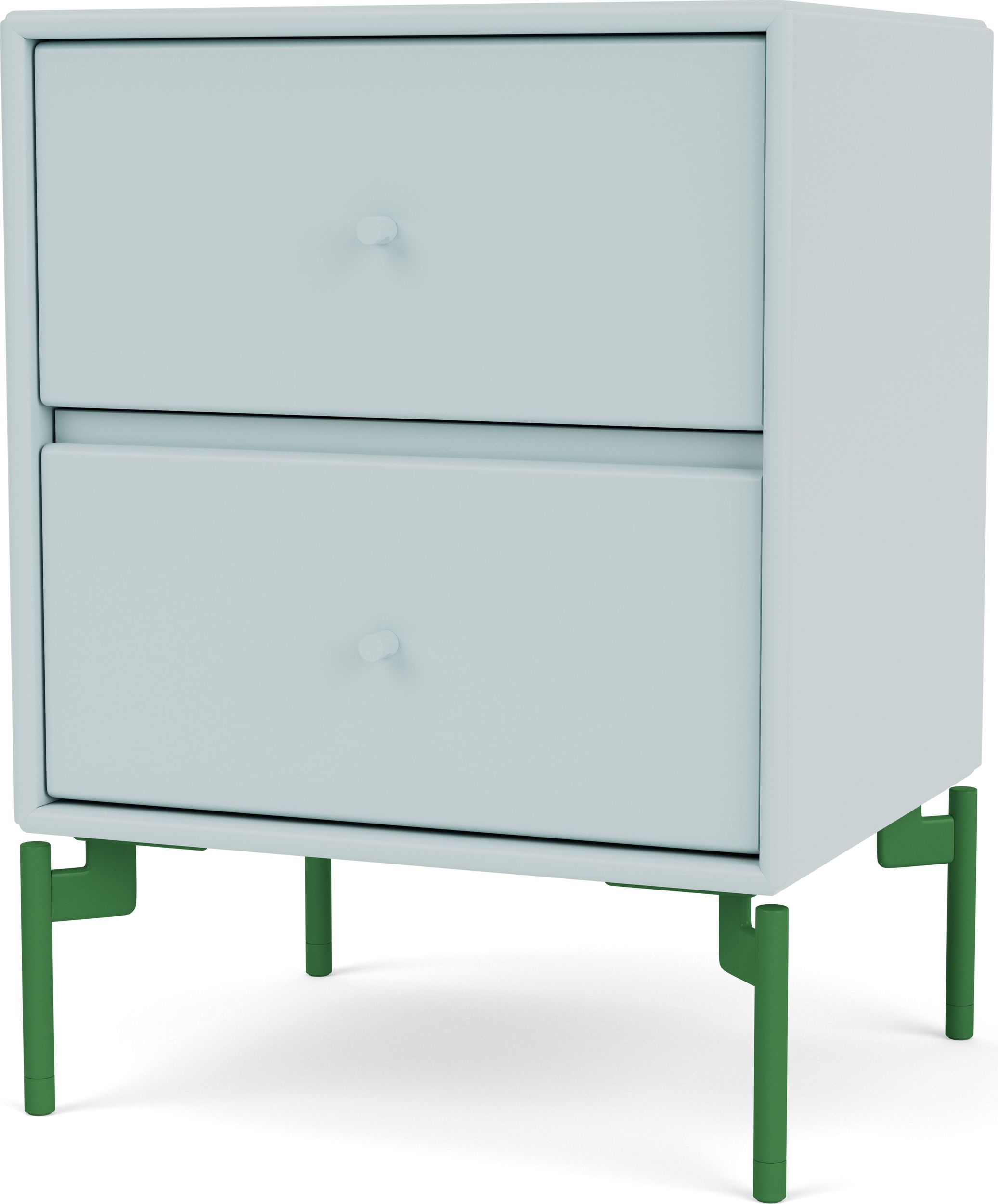 Szafka nocna Drift jasnobłękitna na zielonych nogach