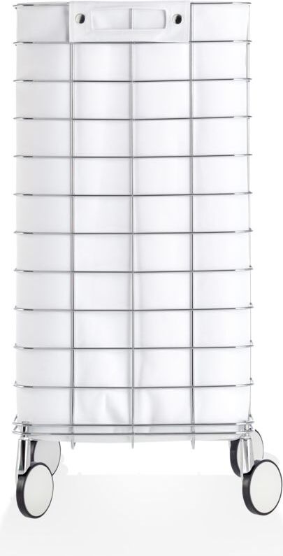 Kosz na pranie Decor Walther biały na kółkach