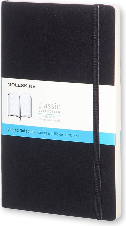Notes w kropki Moleskine Classic L 192 strony czarny miękka oprawa