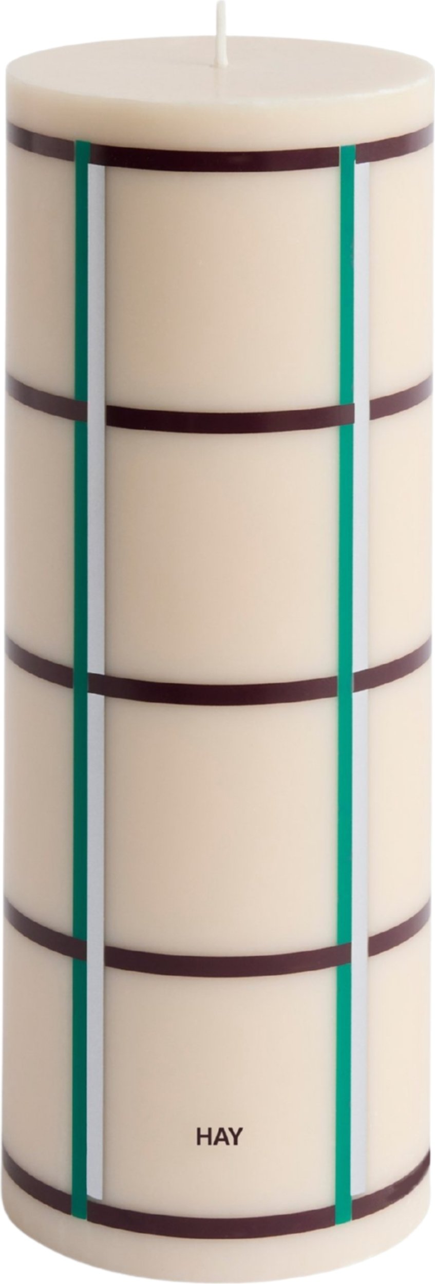 Świeca Column L kremowo-bordowa-srebrna