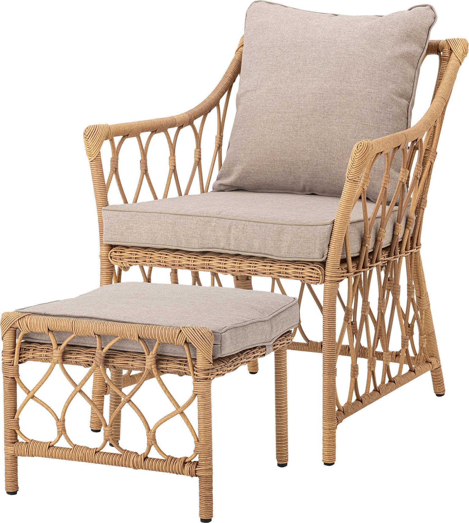 Fotel ogrodowy Belluce beżowy z podnóżkiem 2 el.