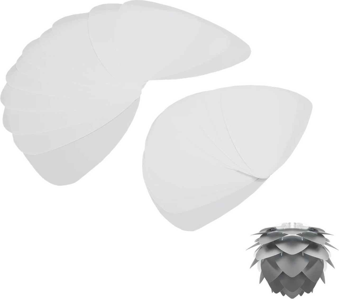 Listki zapasowe do lampy Silvia szare