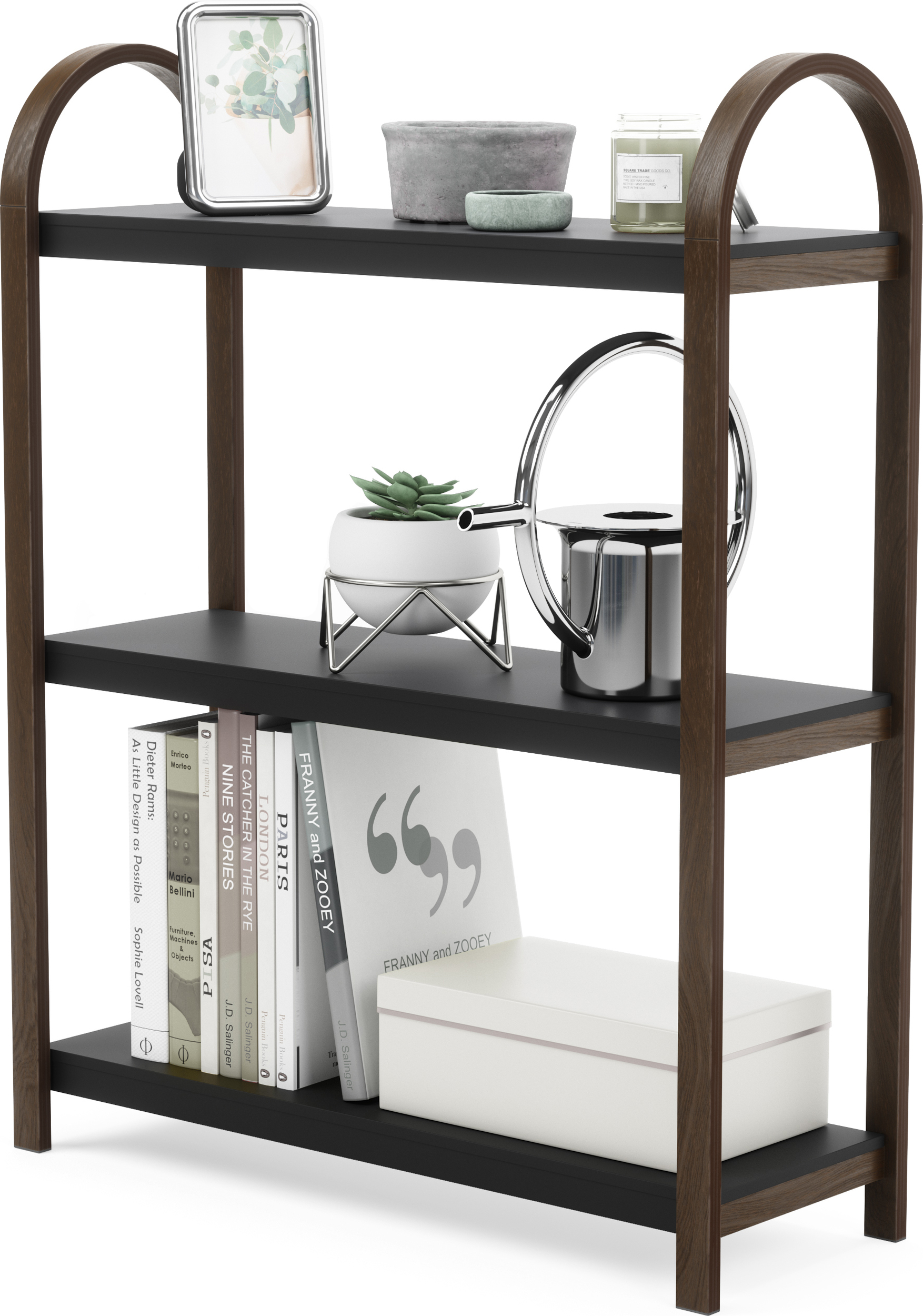 Regał Bellwood czarny z 3 półkami